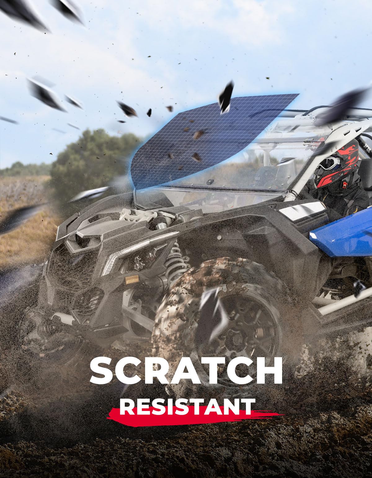 Kemimoto Scratch Resistant Flip Windshield for Can‑Am Maverick X3/X3 MAX