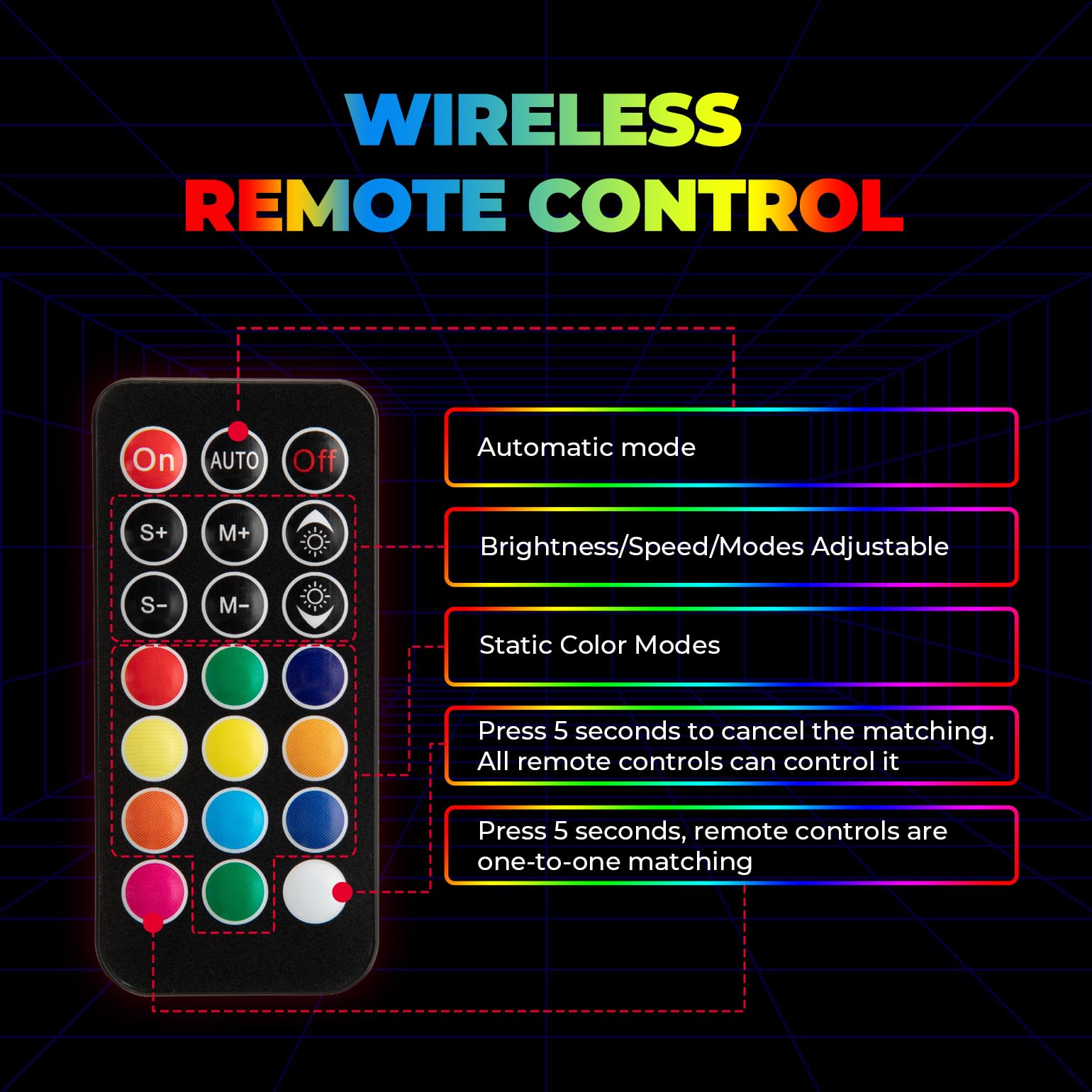 Kemimoto Spiral Whip Light Bluetooth Controlled 4FT 2PCS