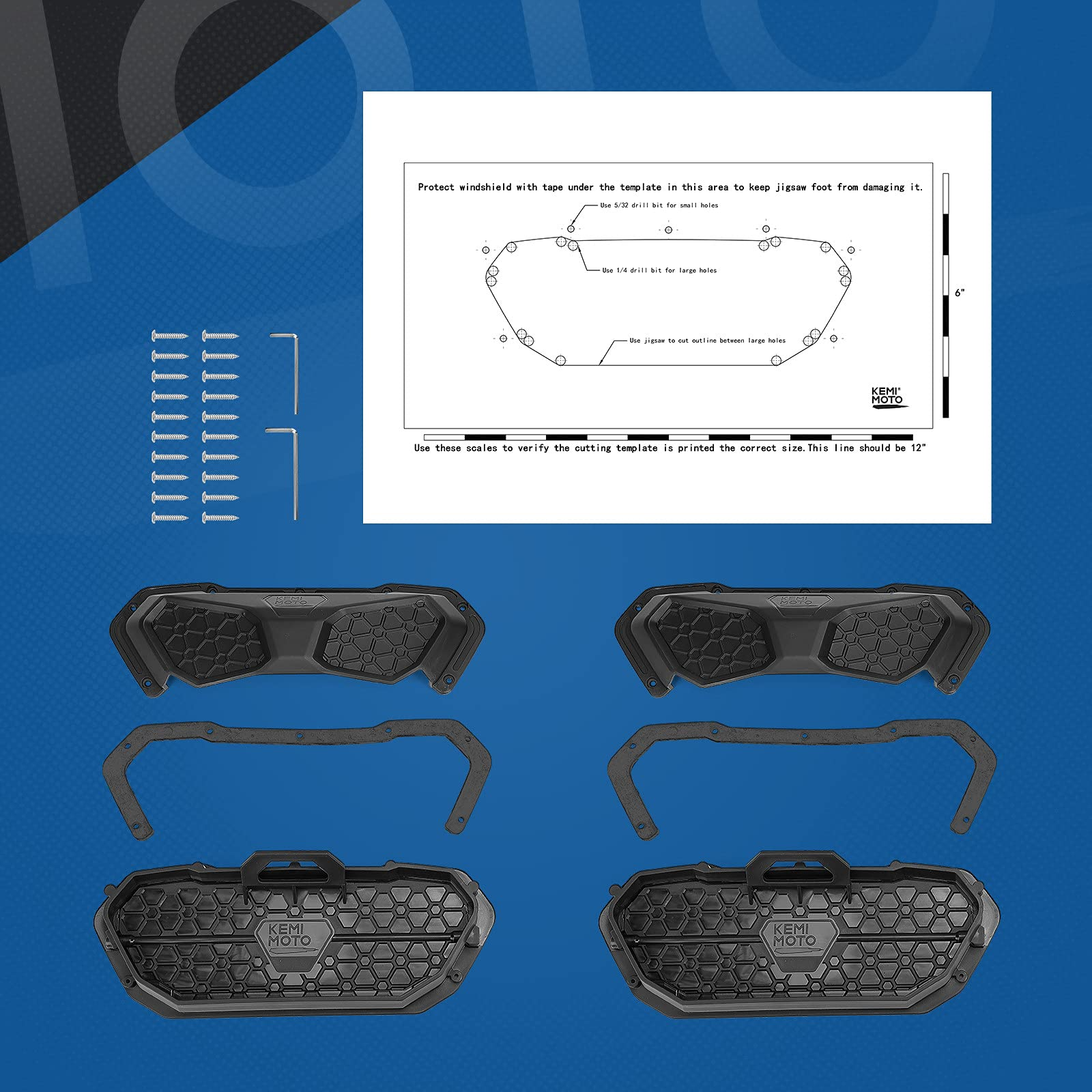 UTV Windshield Vent Kit for Polycarbonate Windshield