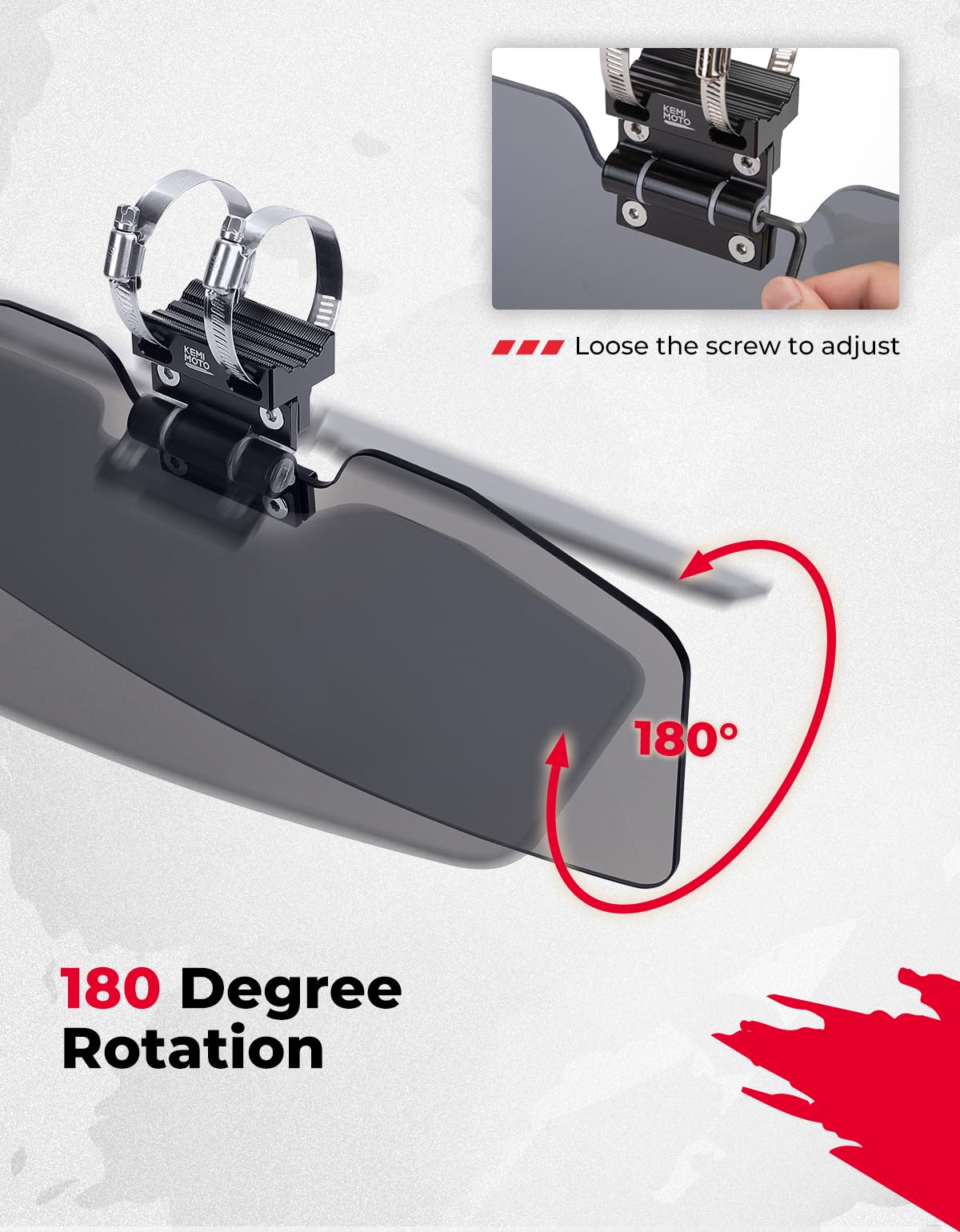 Kemimoto UTV Sun Visor 240° Rotatable