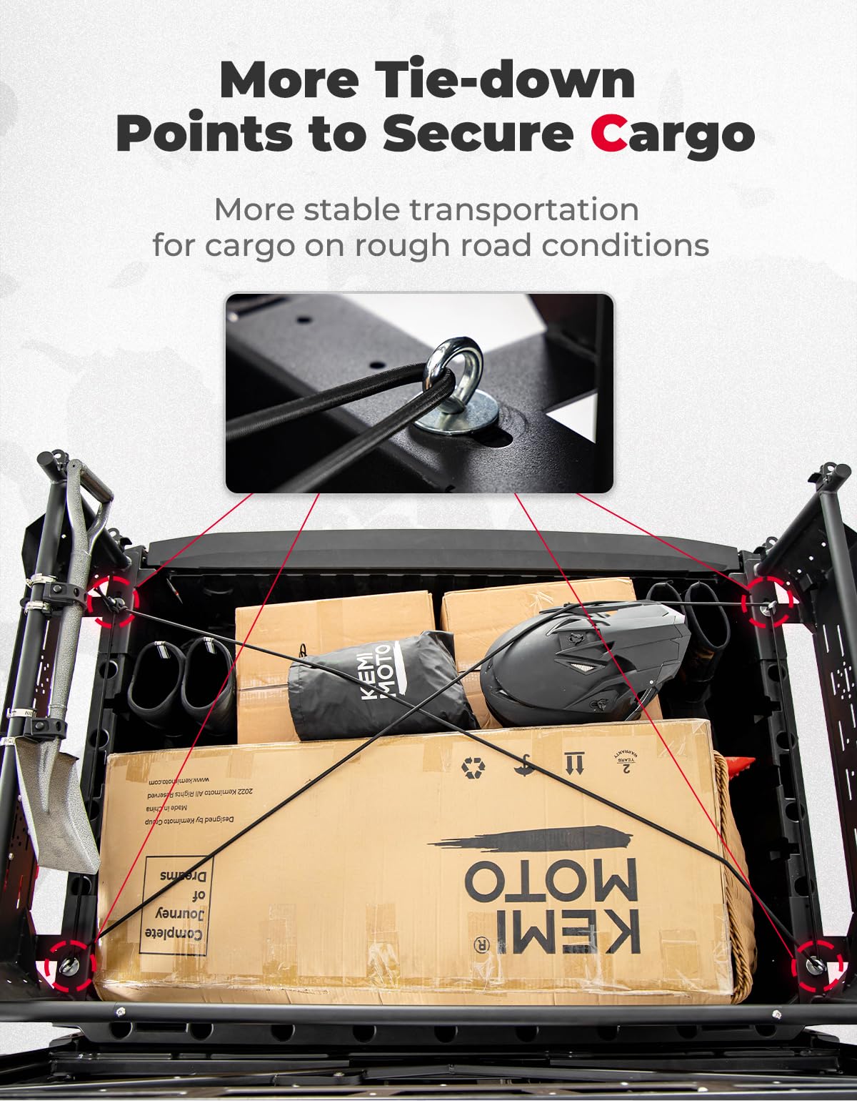Kemimoto Heavy Duty Rear Cargo Rack for Polaris Ranger