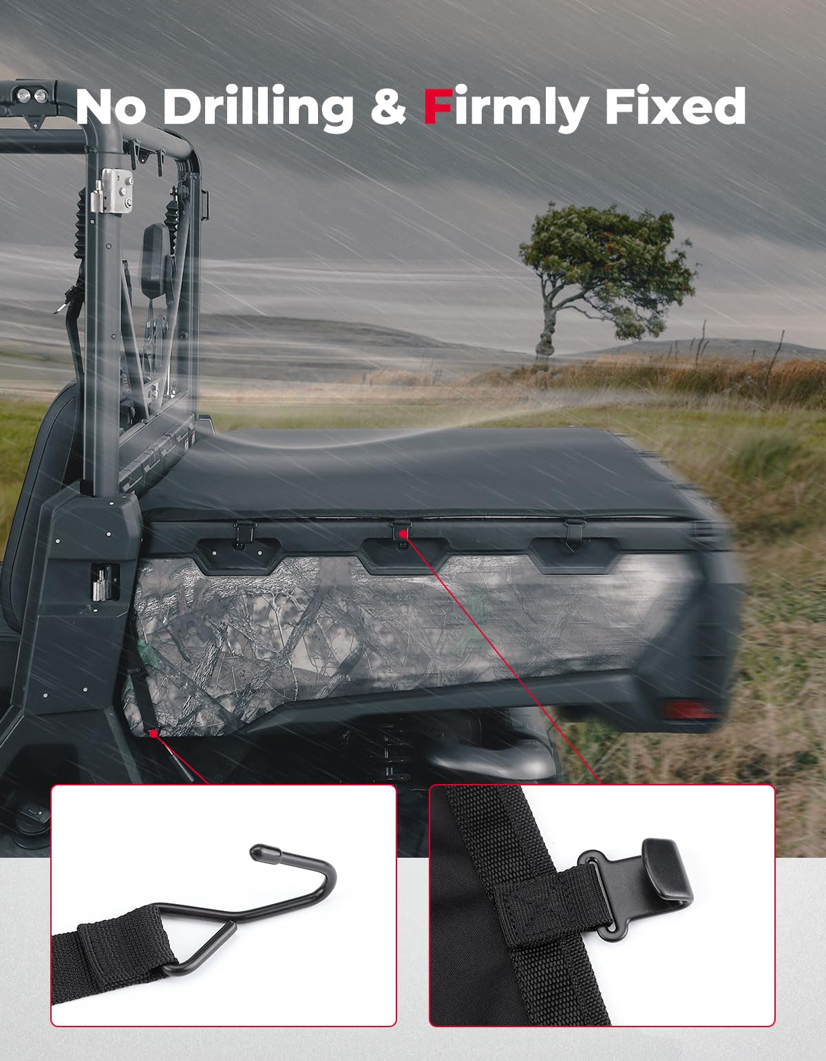 Kemimoto Soft Cargo Bed Cover for CFMOTO UFORCE 1000/1000 XL