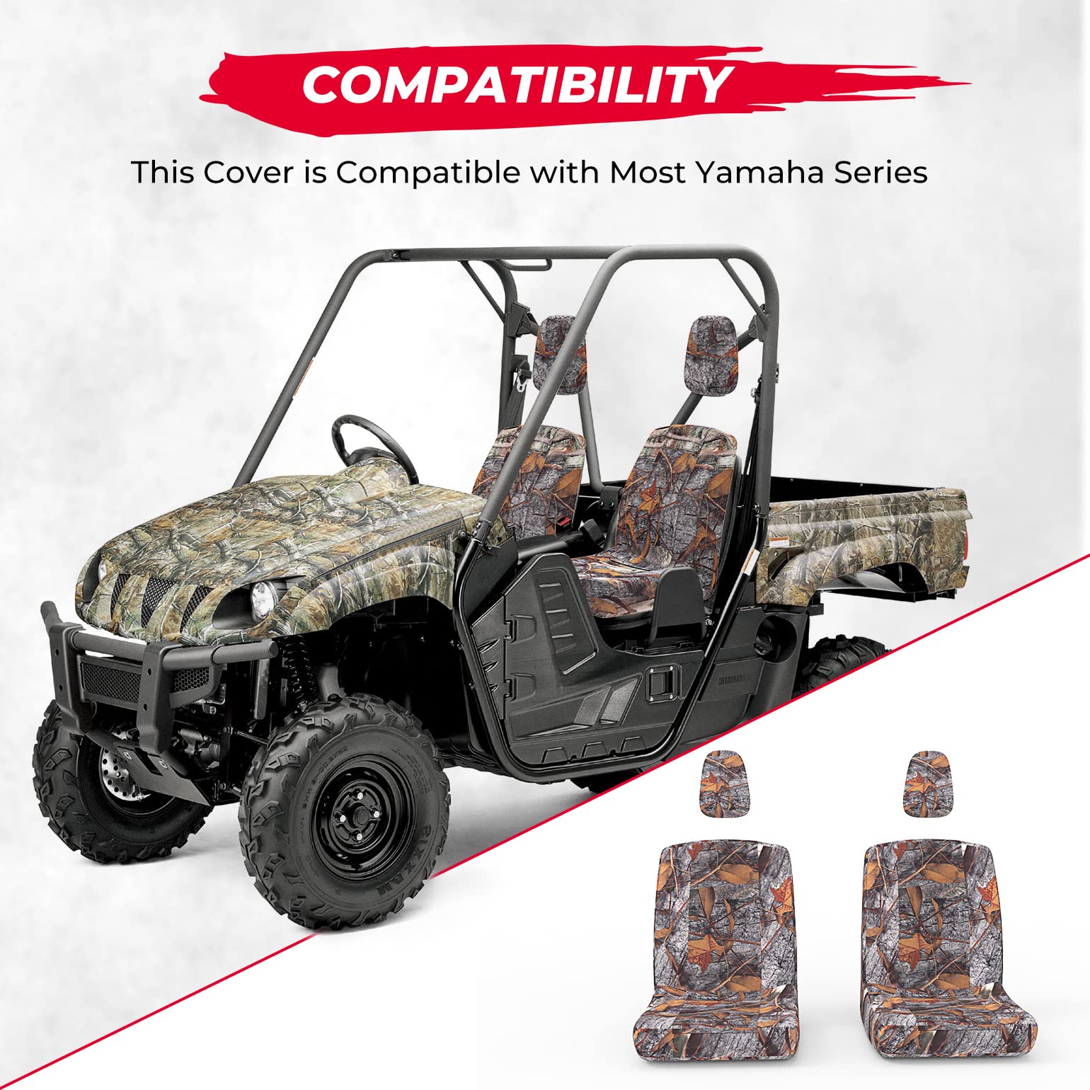 Kemimoto Heavy Duty Camo Seat Cover for Yamaha Rhino