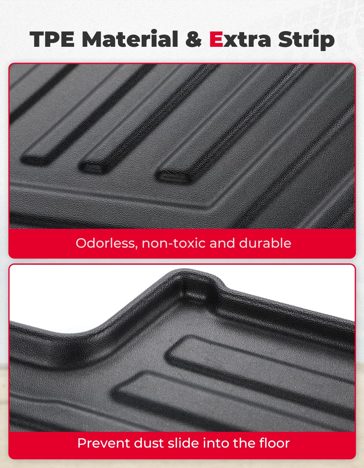 Kemimoto Anti-Slip Floor Mats for Pioneer 1000-6 (4-Pc Set)