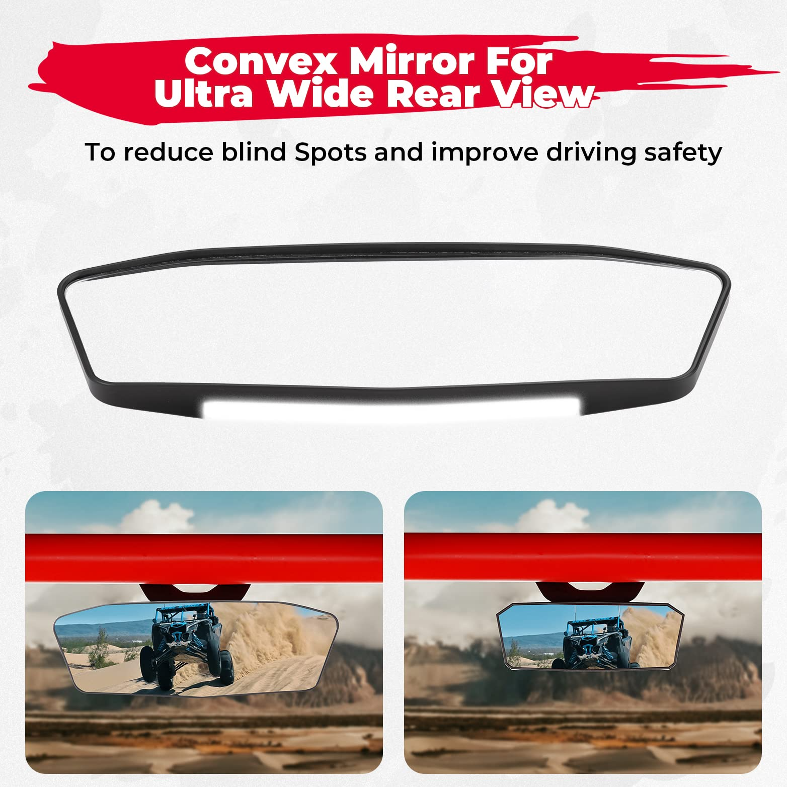 Kemimoto LED Rear Mirror With Interior Light for Can‑Am X3