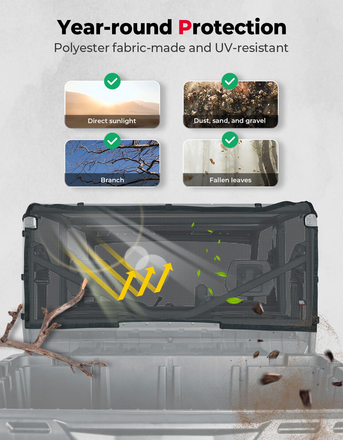 Kemimoto Rear Ventilated Window Nets for Can‑Am Defender