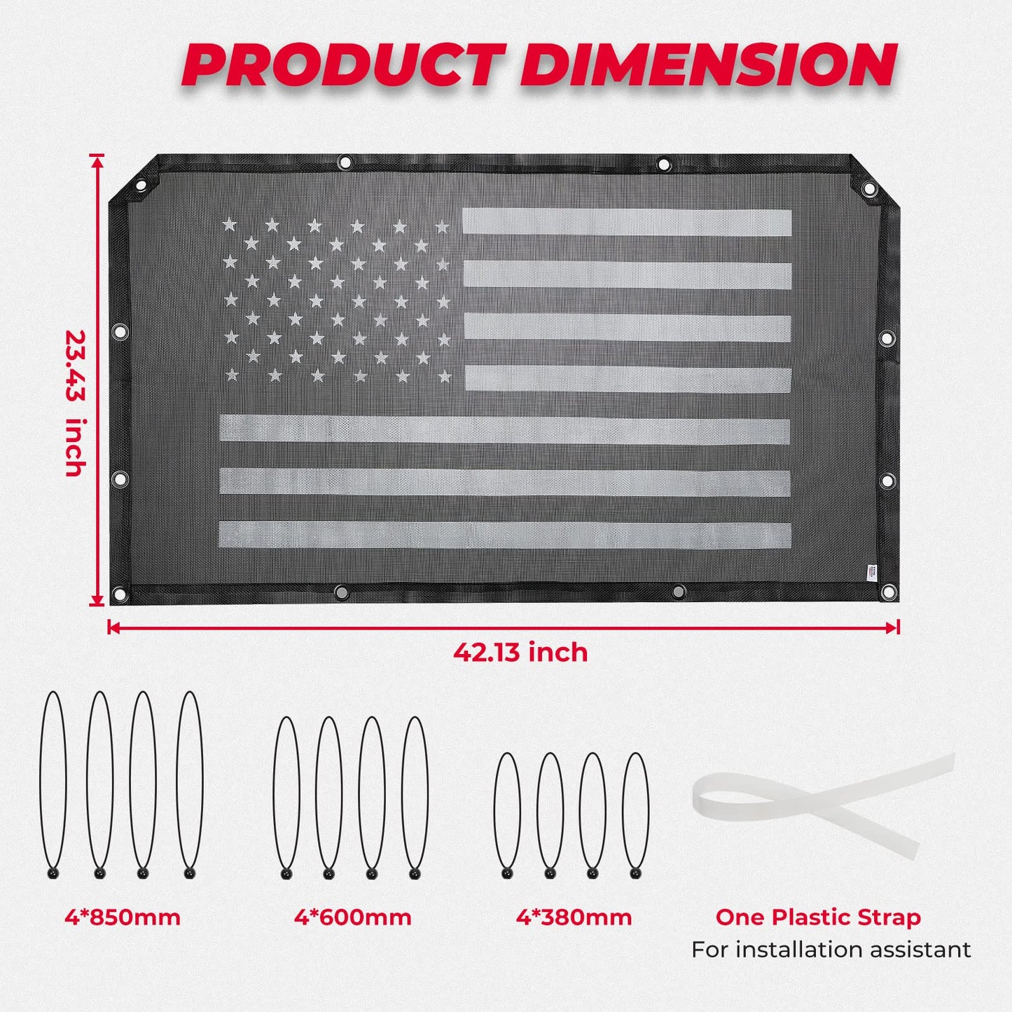 Kemimoto Glory Flag Window Net for Pioneer 500 700 1000
