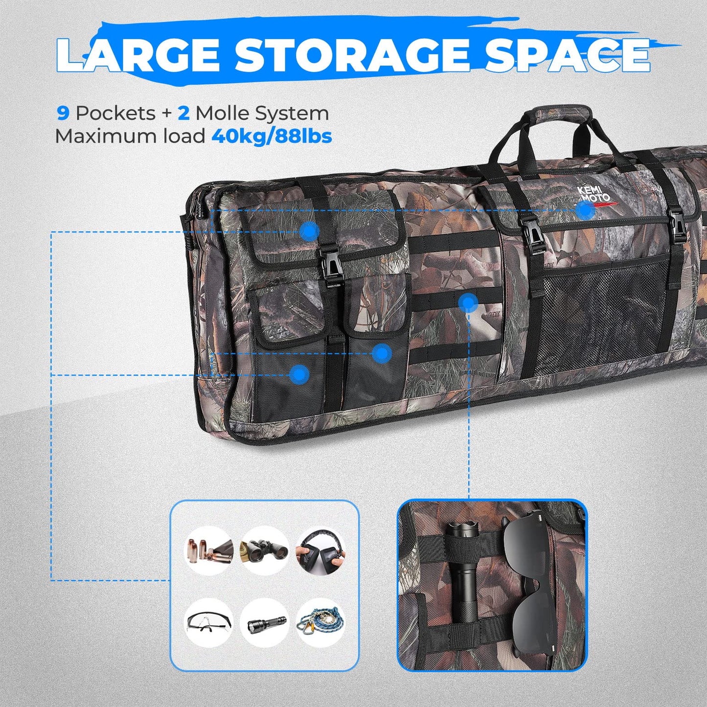 Kemimoto Double UTV Gun Holder Tool Rack Camouflage