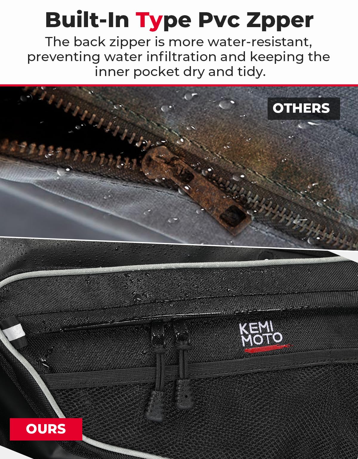 Kemimoto Front Door Bags With Knee Pads For Polaris RZR