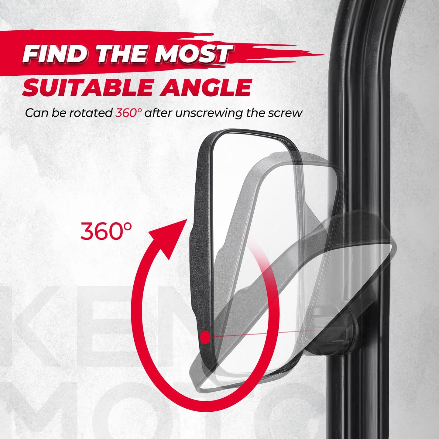 Kemimoto UTV Mirror Set ABS for Polaris Ranger 500-1000
