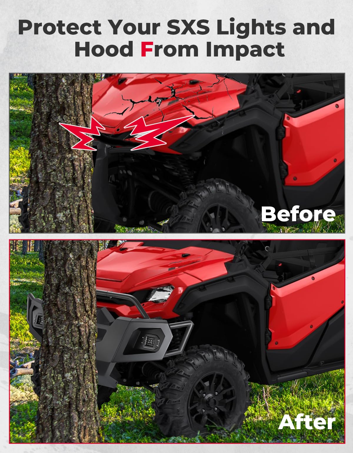 UTV Front Bumper With Lights For Pioneer 1000‑6 2023‑2024
