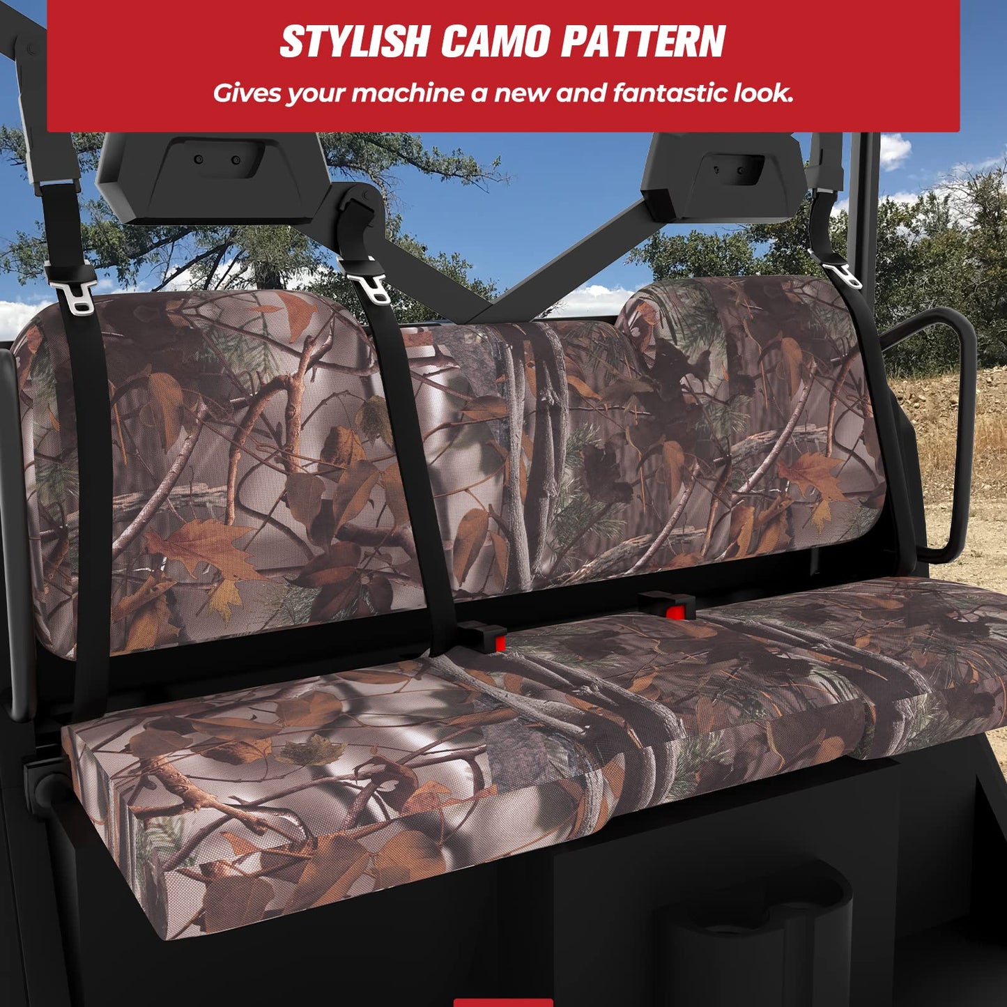 Kemimoto Camouflage Seat Cover for Polaris Ranger XP 1000 Crew