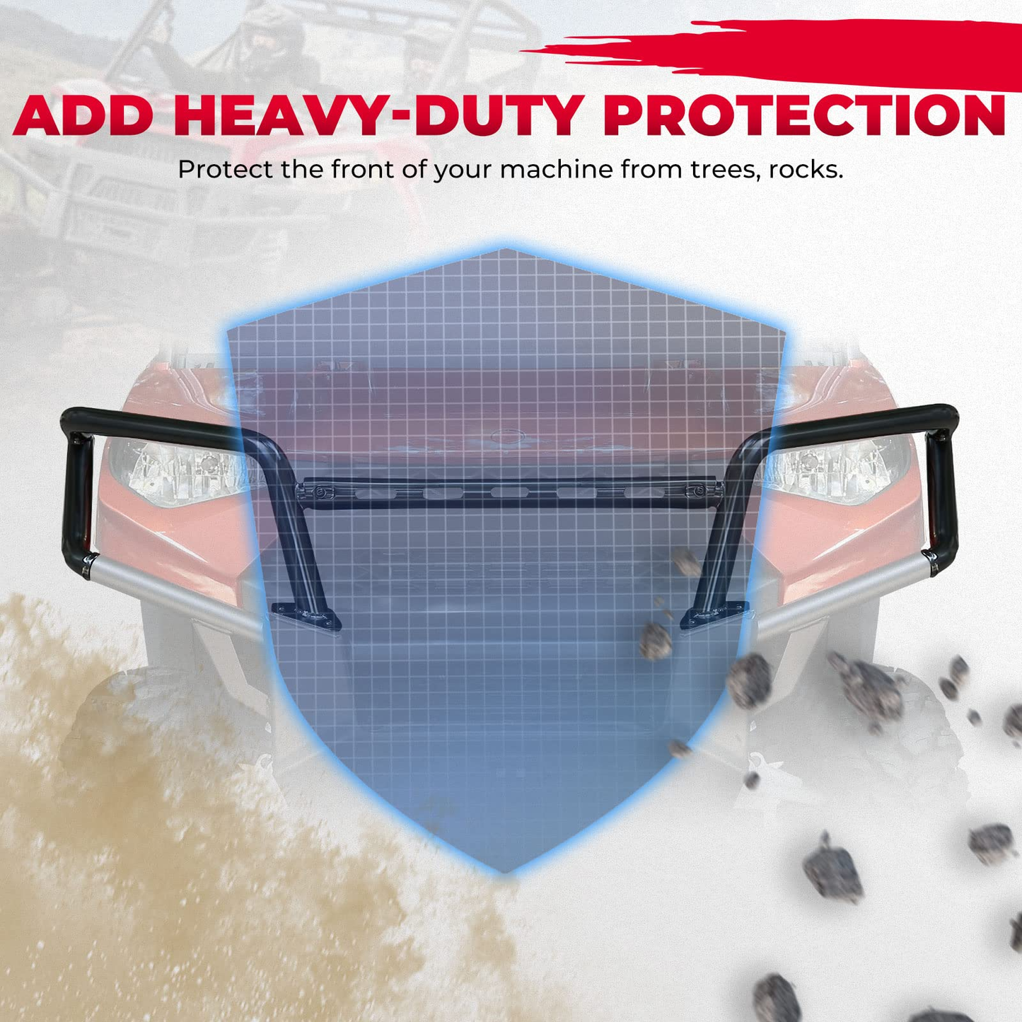 Kemimoto Front Bumper Upper Brush Guard Powder‑Coated Steel 2018‑2024