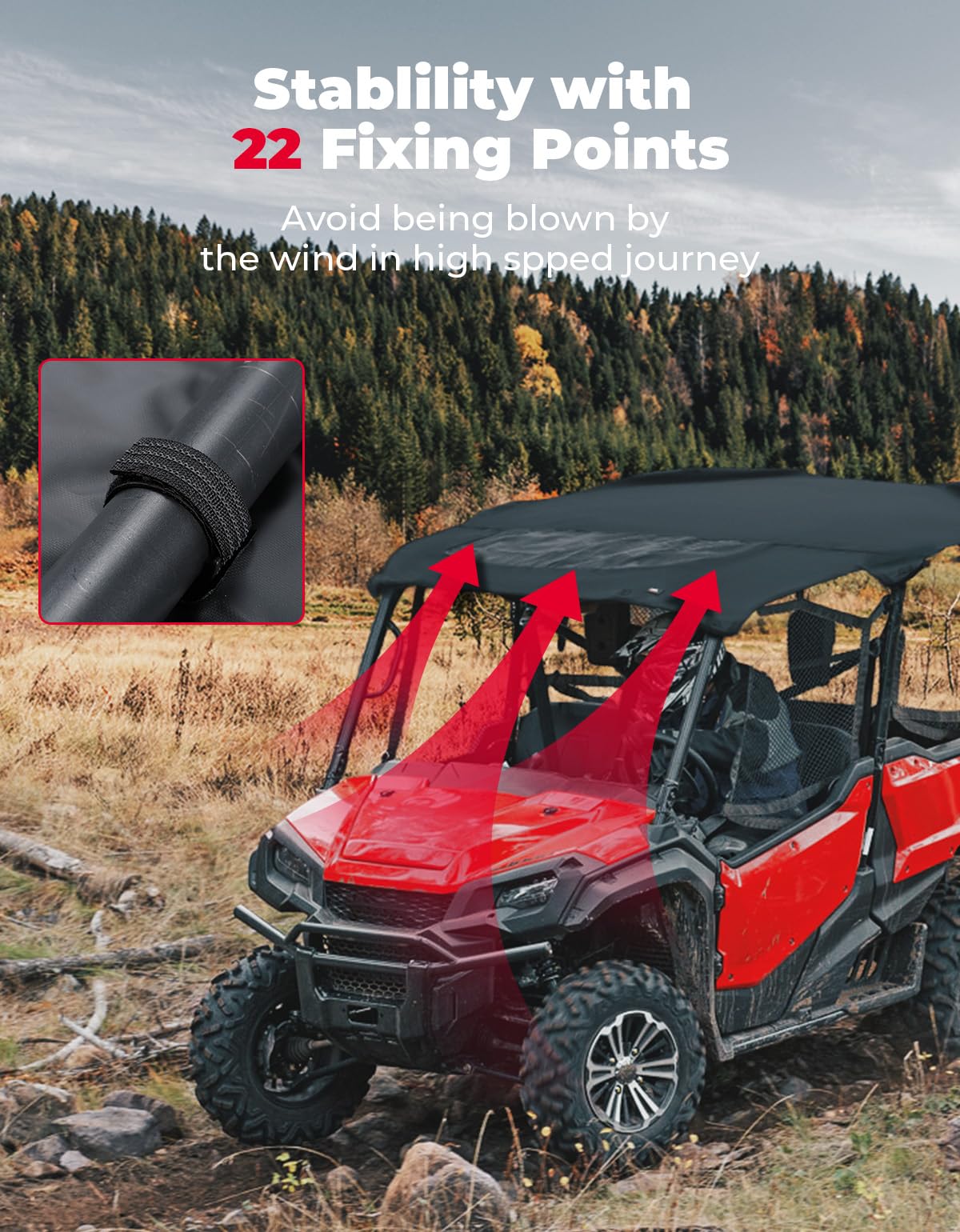 Kemimoto Upgraded Soft Roof for Pioneer 1000-5 2016-2023