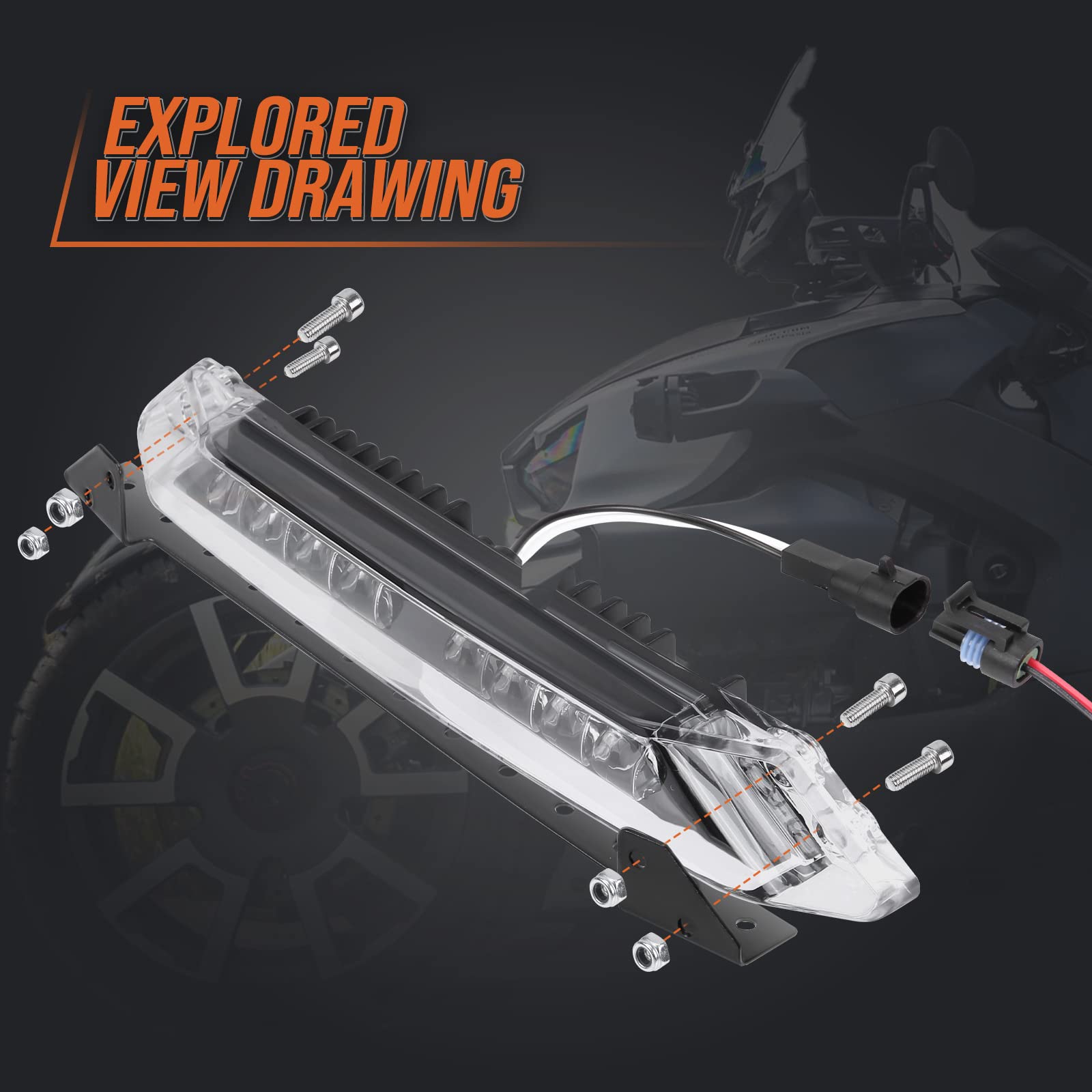 Kemimoto LED Front Bumper Light Bar for Can‑Am Ryker 600/900