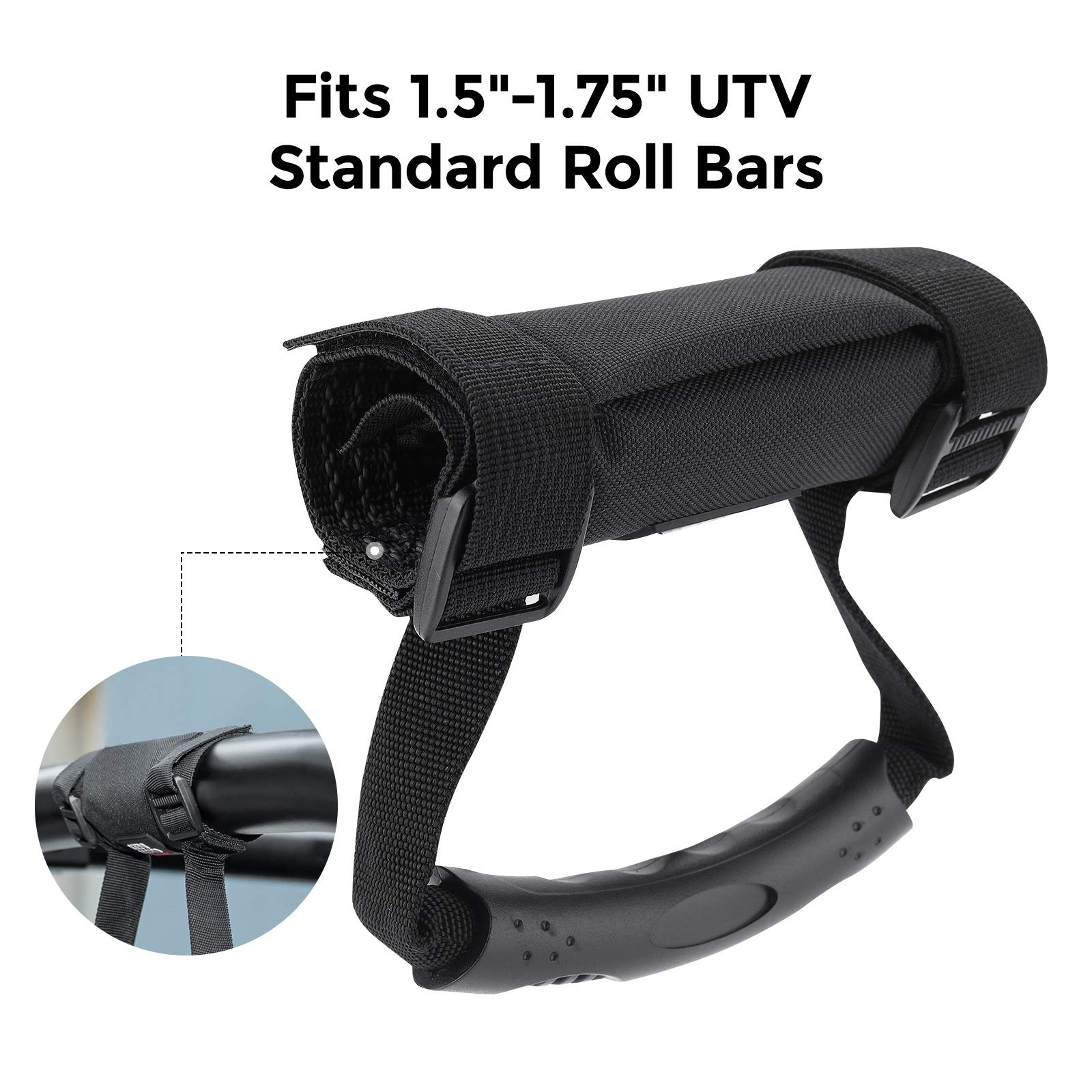 KEMIMOTO UTV Grab Handles 2 Pack Heavy-Duty Roll Bar