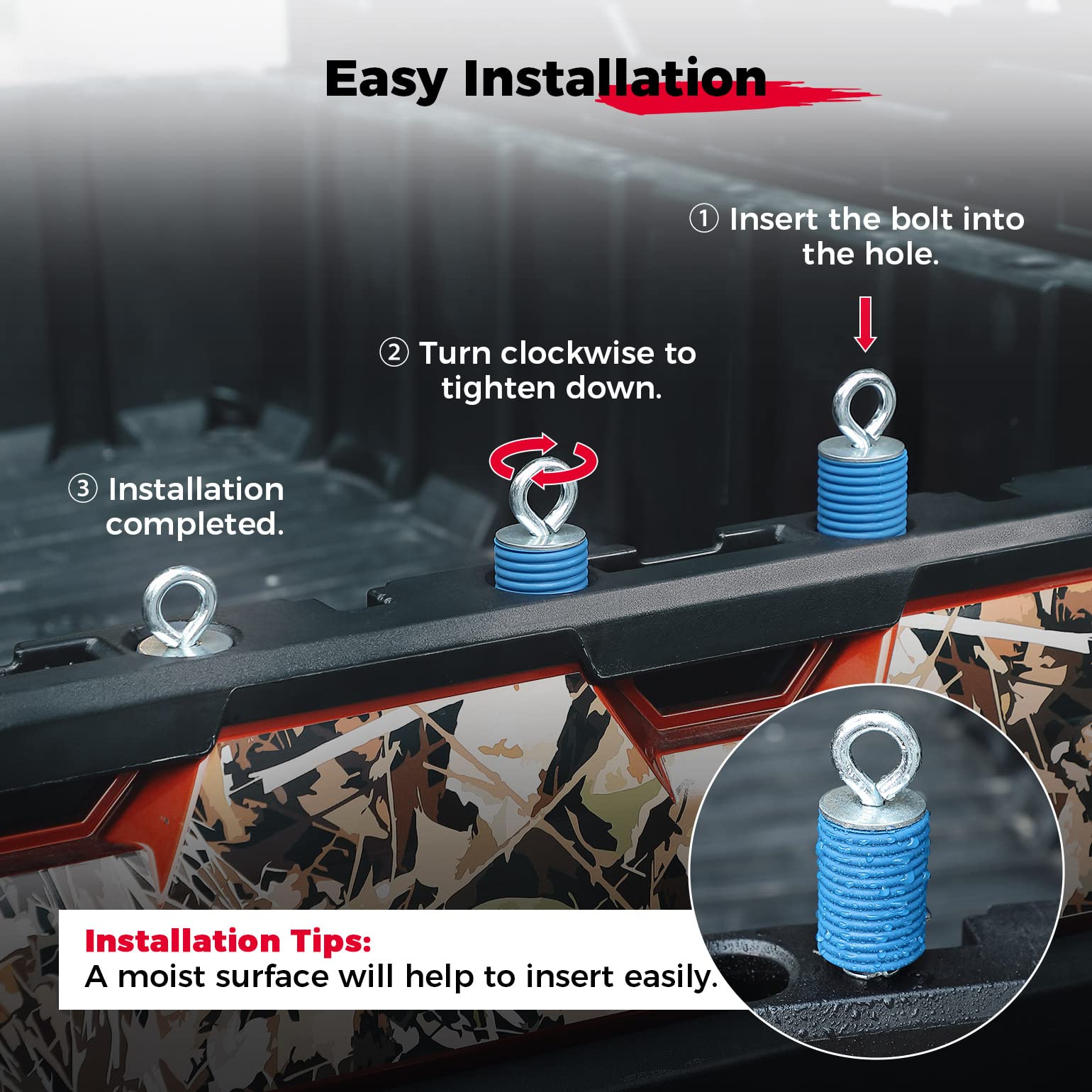 Tie Down Anchors with 1-7/16" Hole for Ranger/ General (6 Pcs)