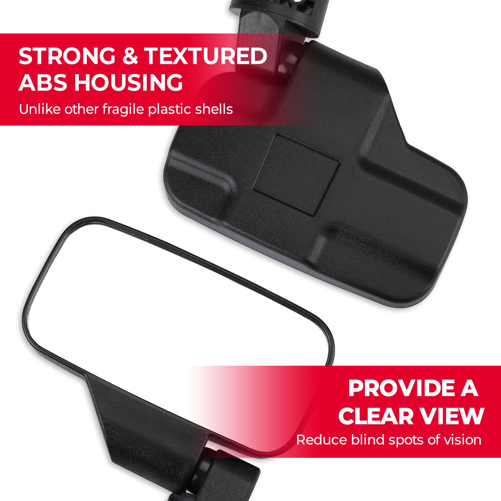 Adjustable Side Mirrors with Bypass for Ranger/ General/ Defender/ Maverick Trail