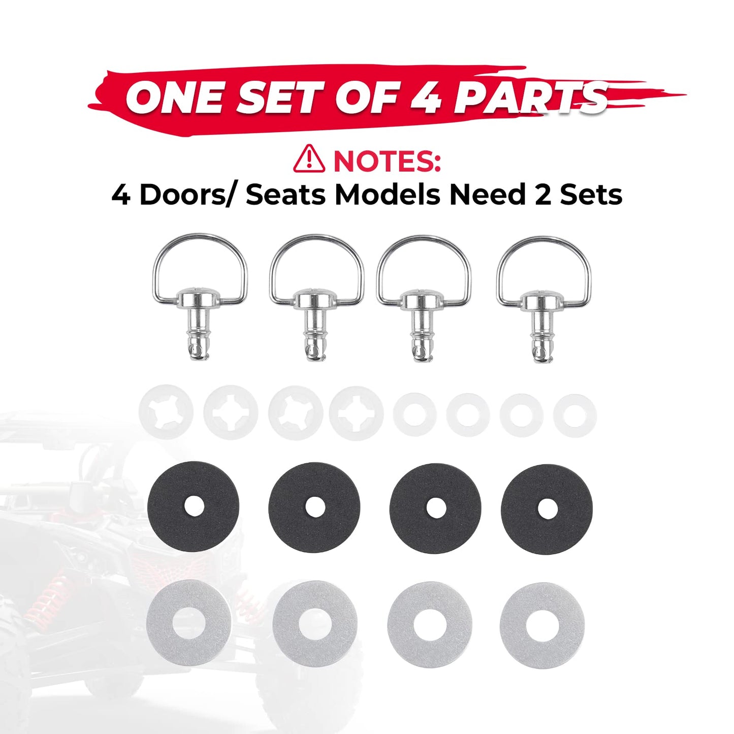 Kemimoto Roof Pins Quick Release for Can‑Am Maverick X3/X3 Max