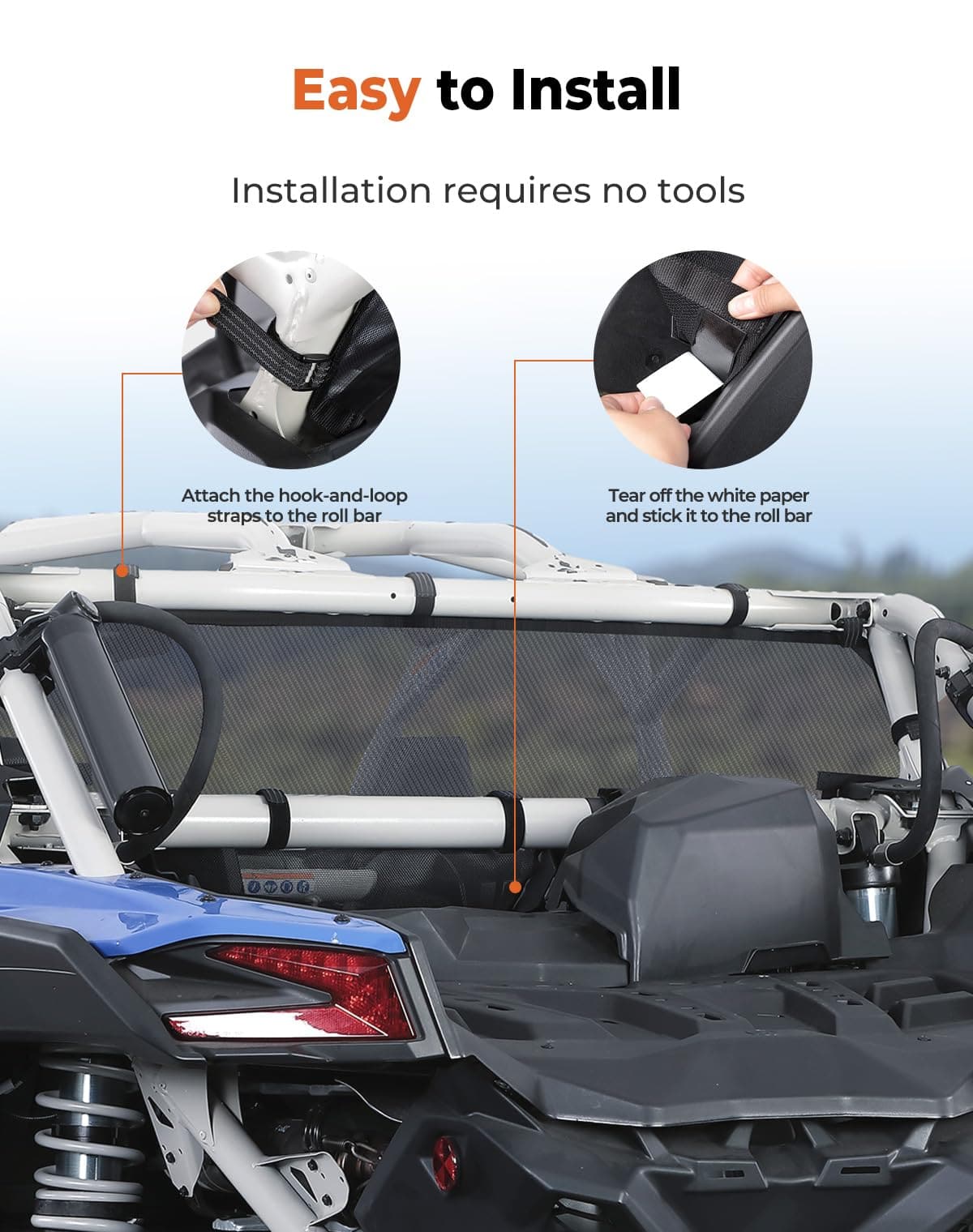 Kemimoto Rear Window Net for Can‑Am Maverick X3/MAX
