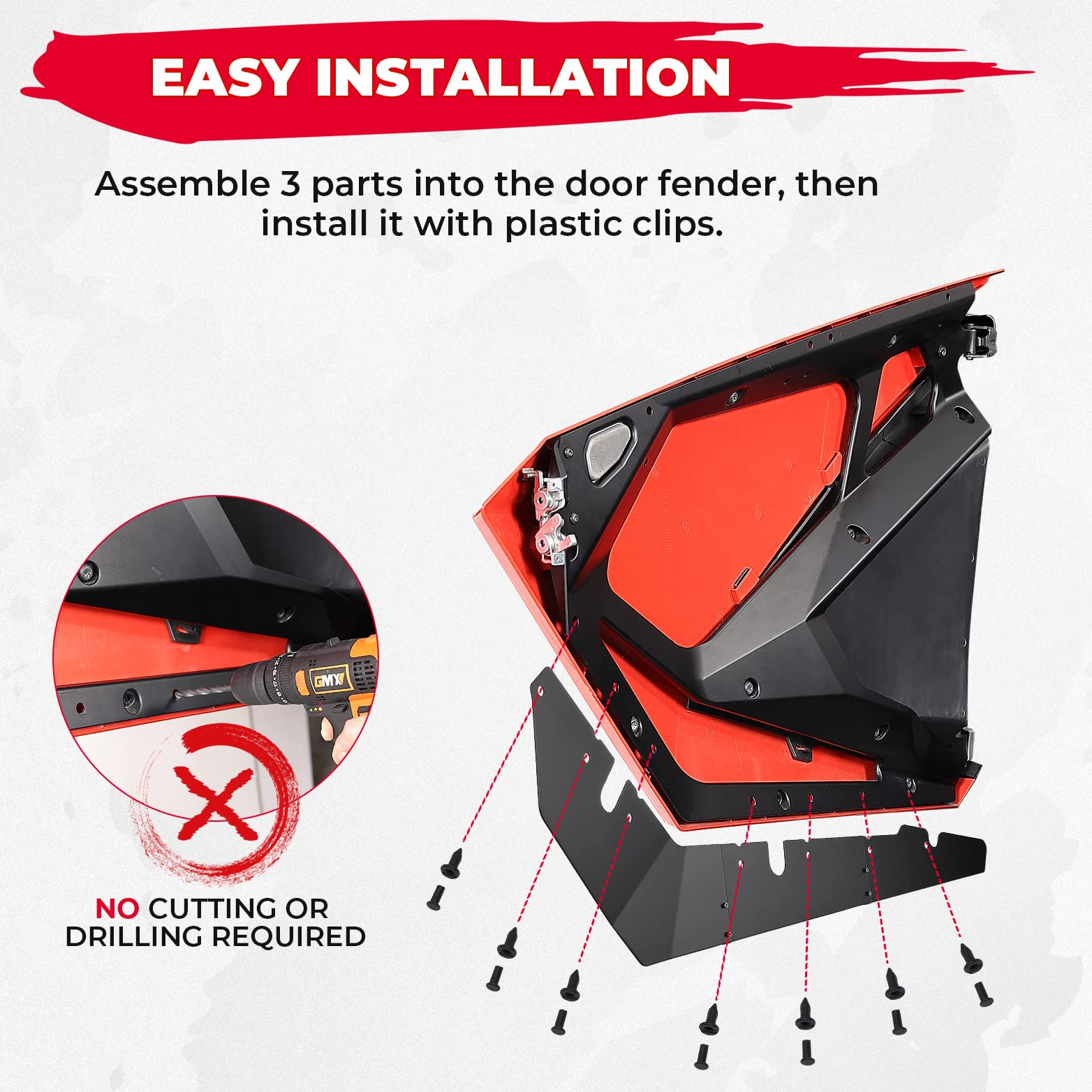 Kemimoto Lower Door Panels Kit for Polaris RZR XP 2020-2024