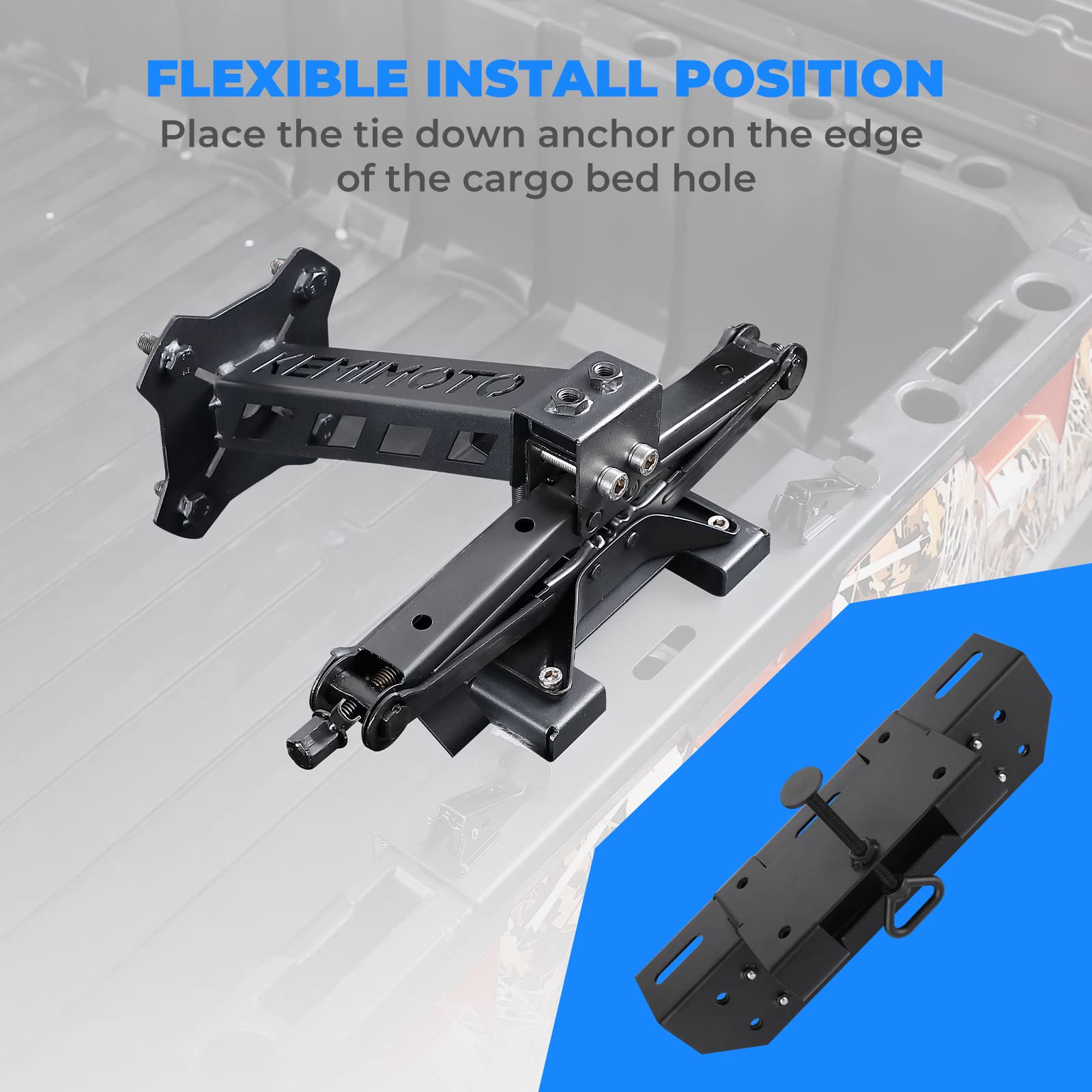 Kemimoto UTV Spare Tire Mount Adjustable 26‑33" for Polaris Ranger