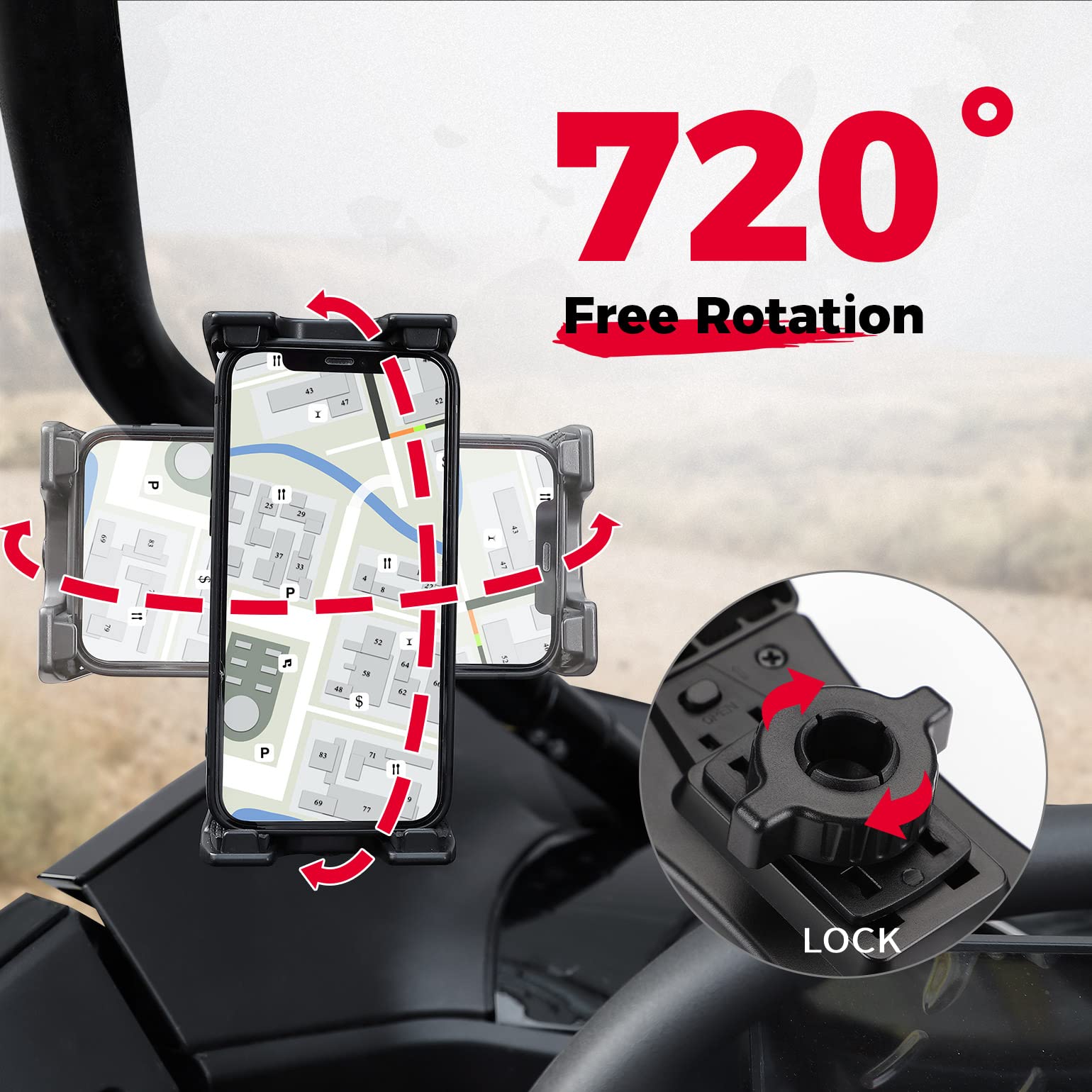 Kemimoto Universal Phone Holder for Roll Bar