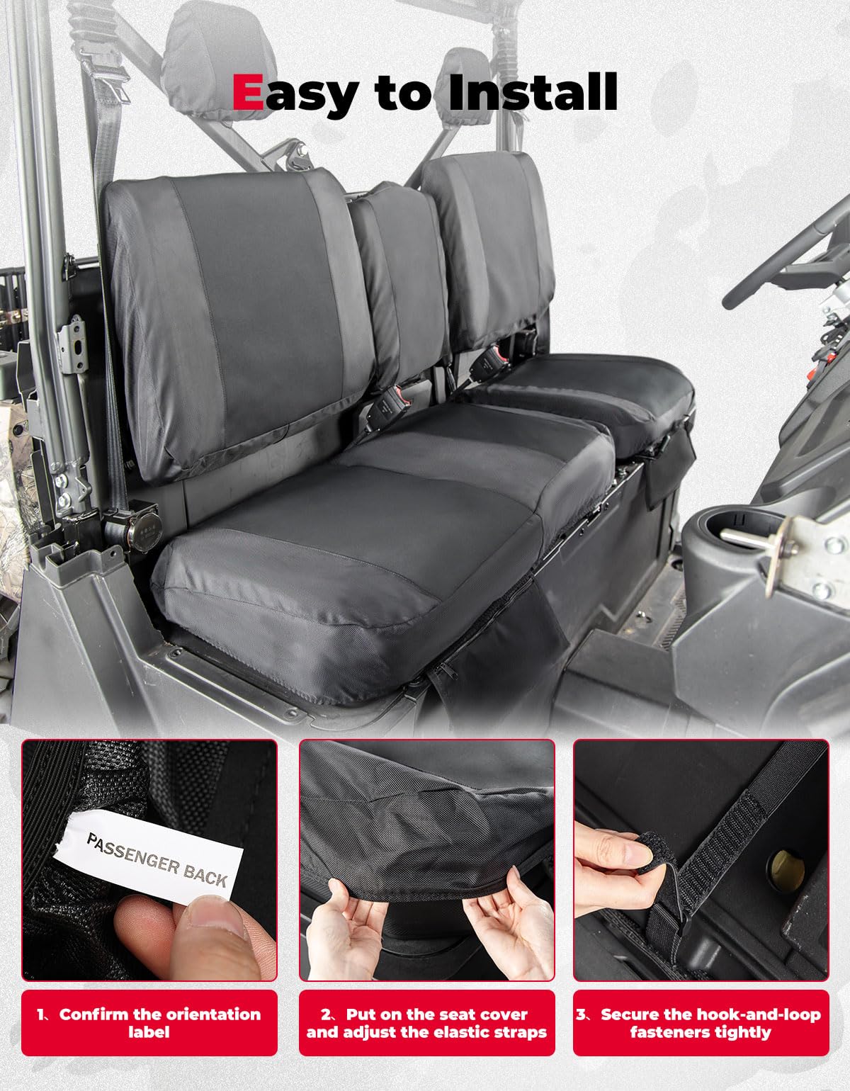 Kemimoto Seat Covers Water‑Resistant Oxford for CFMOTO UForce 1000/XL