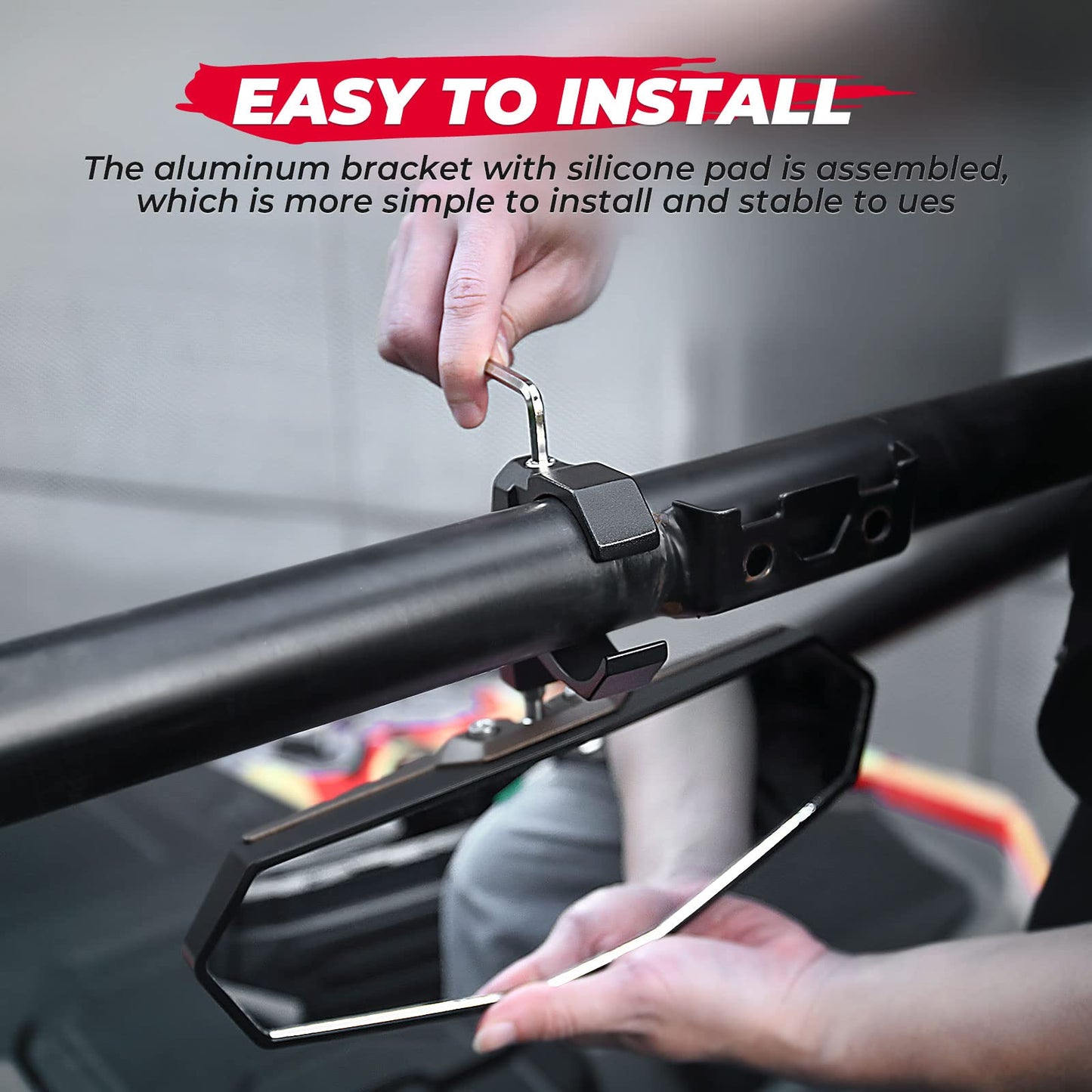 UTV Rear View Mirror for 1.6"-2" Roll Bar Cages