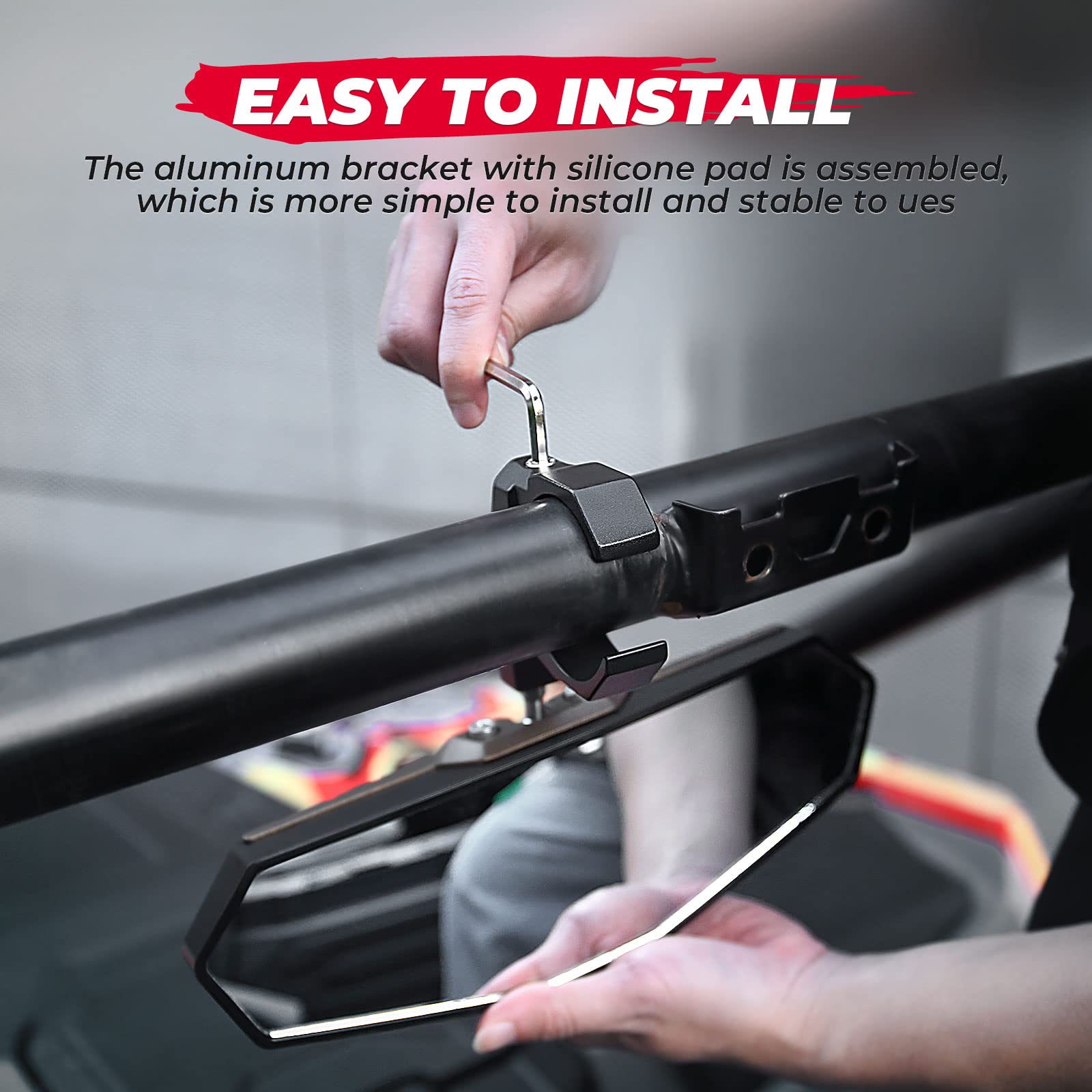 UTV Rear View Mirror for 1.6"-2" Roll Bar Cages