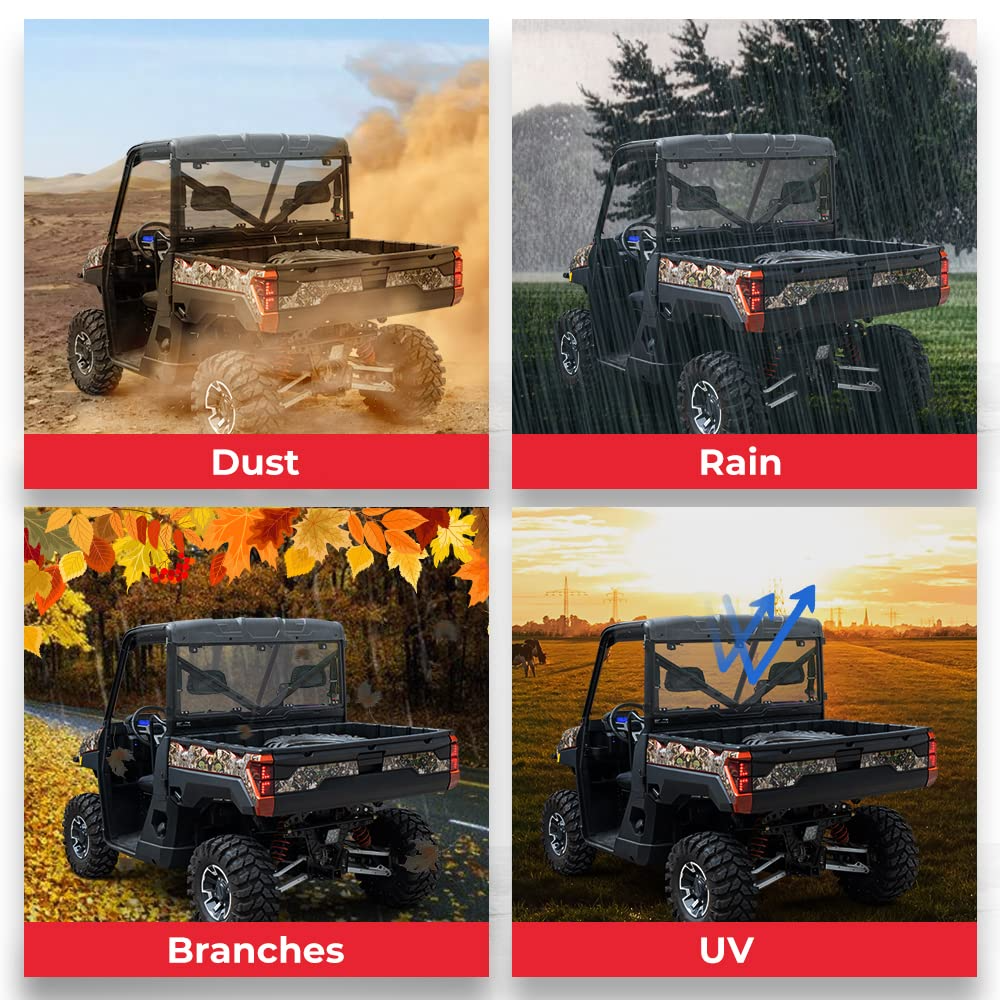 Kemimoto Rear Windshield for Polaris Ranger XP 1000 Crew 2015-2026