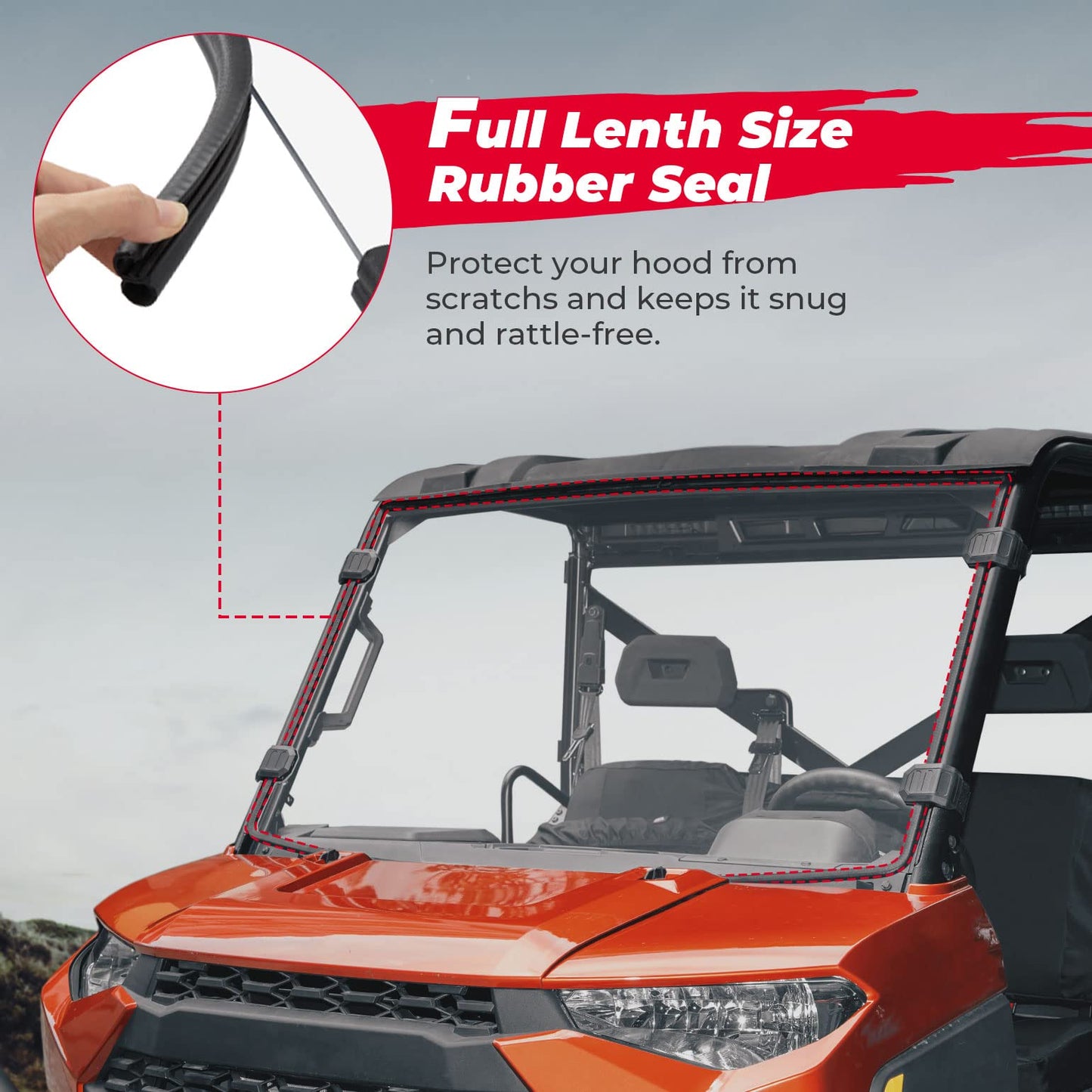 Kemimoto Front Windshield Hard Coated PC for Ranger XP 1000/Crew