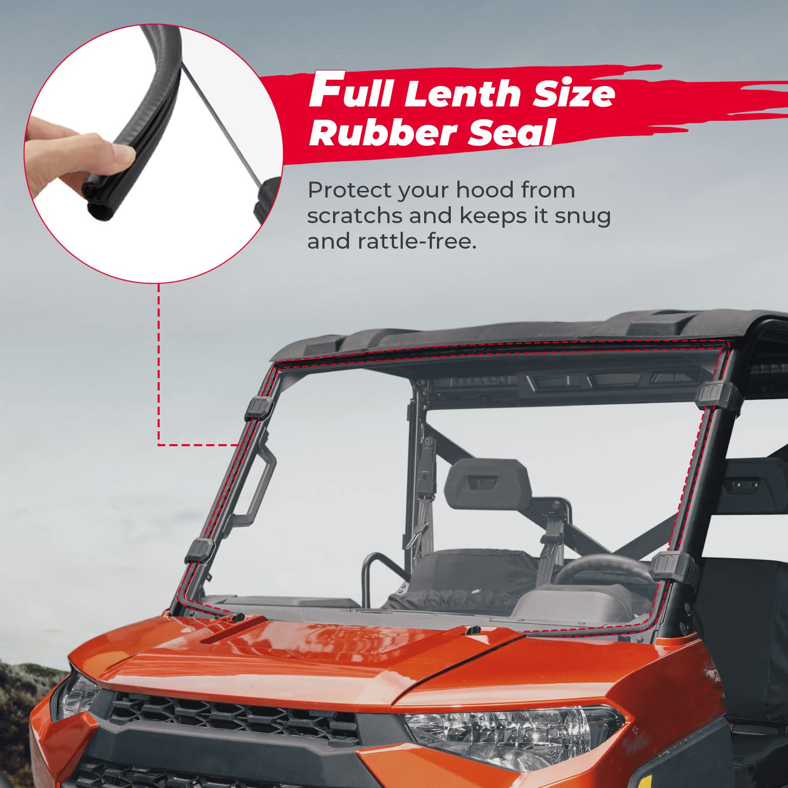 Kemimoto Front Windshield Hard Coated PC for Ranger XP 1000/Crew