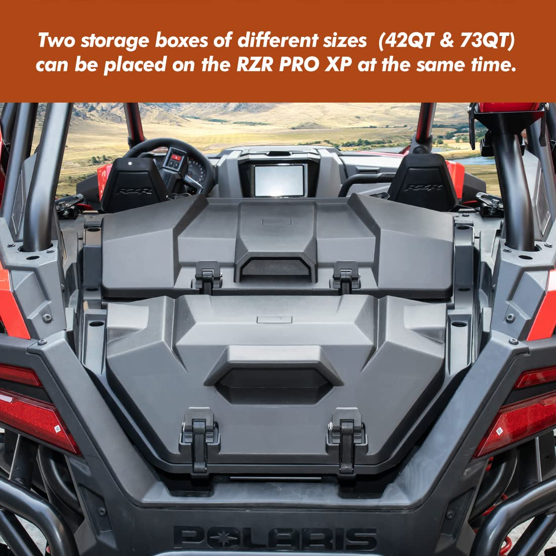Kemimoto 73 QT Rear Storage Bed Box for Polaris RZR Pro XP/4 2020-2026