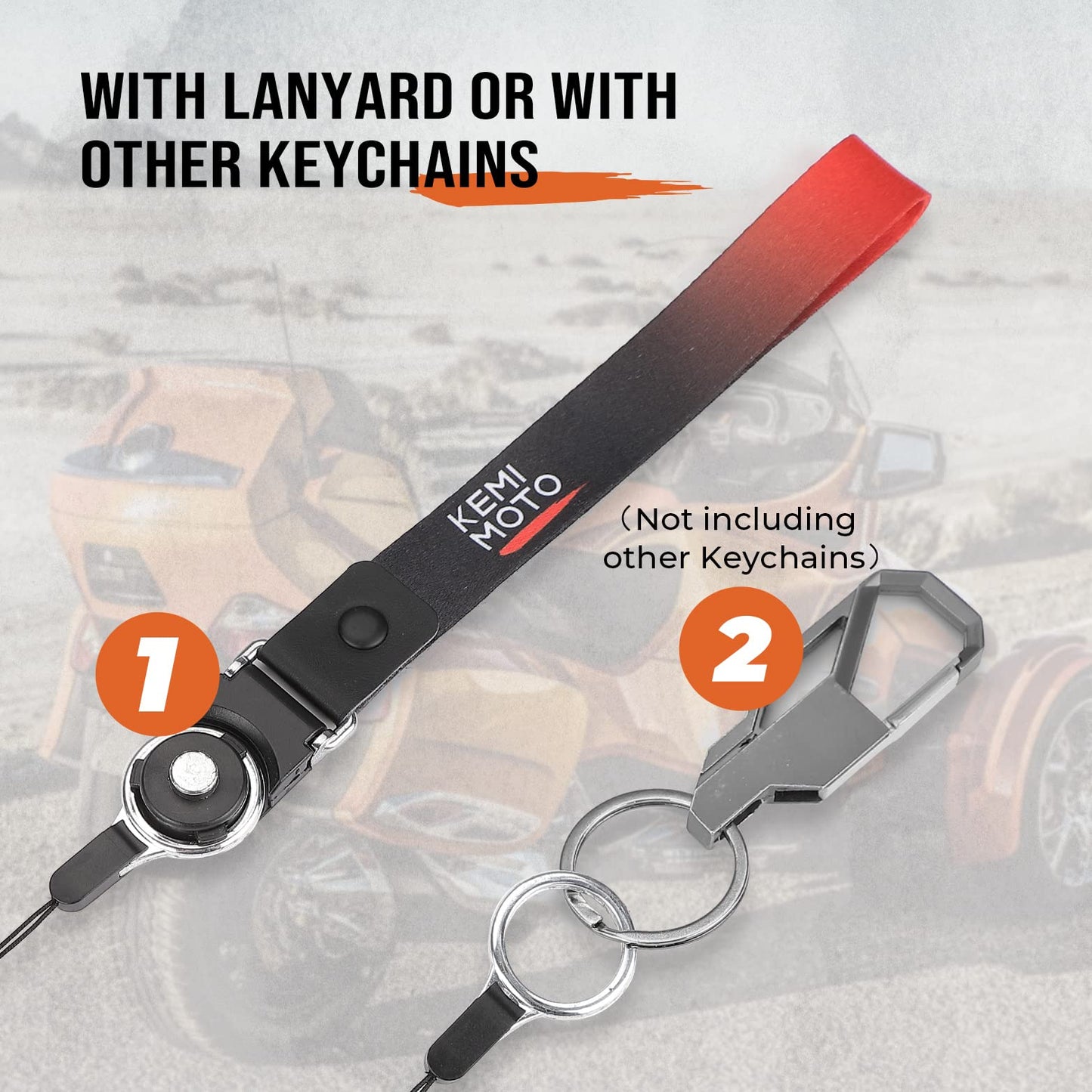 Kemimoto Spyder Key Holder with Lanyard Fit