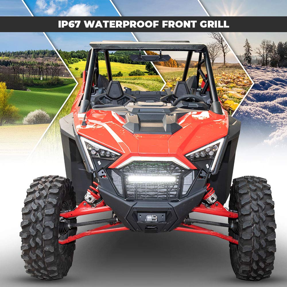Kemimoto LED Mesh Grill for Polaris RZR PRO XP Black