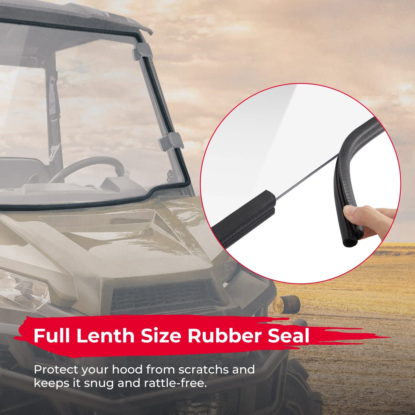 Kemimoto Front Full Windshield for Polaris Ranger Midsize 500 570