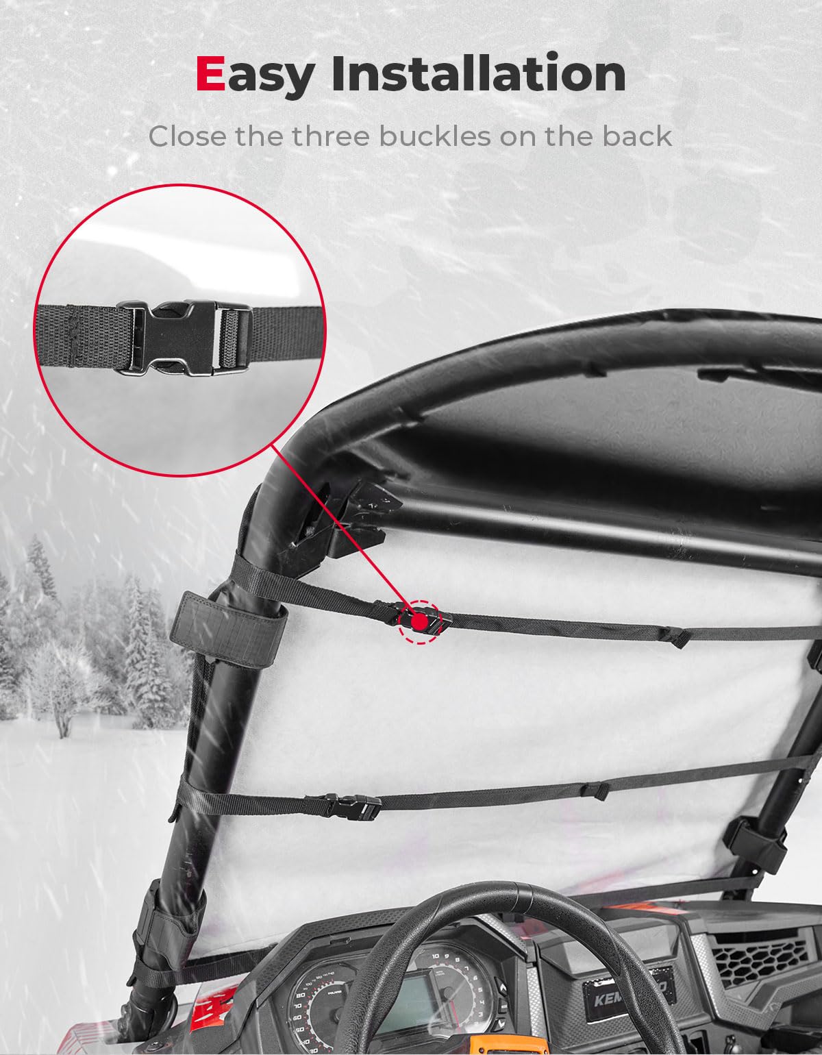 Kemimoto Windshield Cover for Polaris RZR XP 1000 Turbo