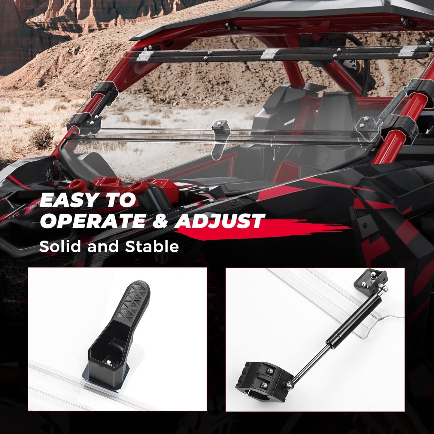 Kemimoto Flip Windshield for 2017-2023 Can-Am Maverick X3