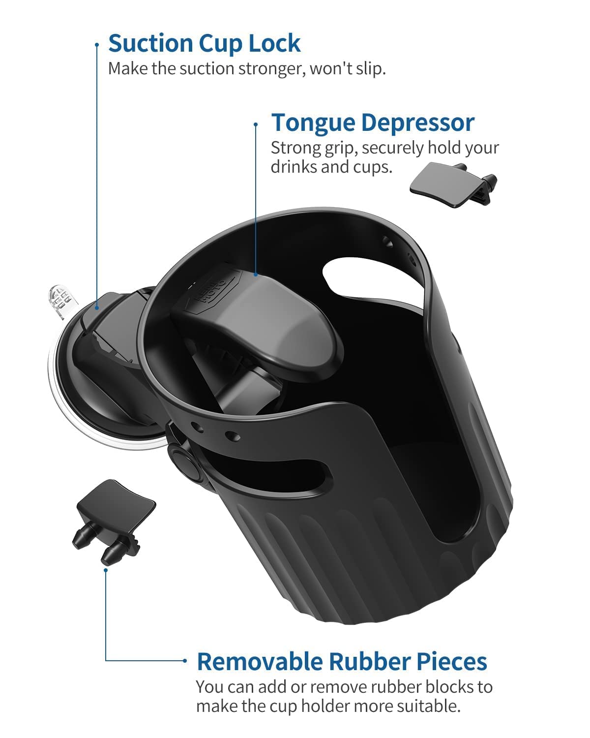 Kemimoto Suction Cup Holder With Tongue Depressor 90-Degree Adjustable