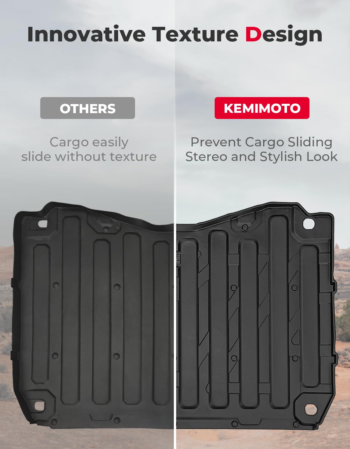Kemimoto UTV Bed Liner Mat for Honda Pioneer 1000 2016-2025