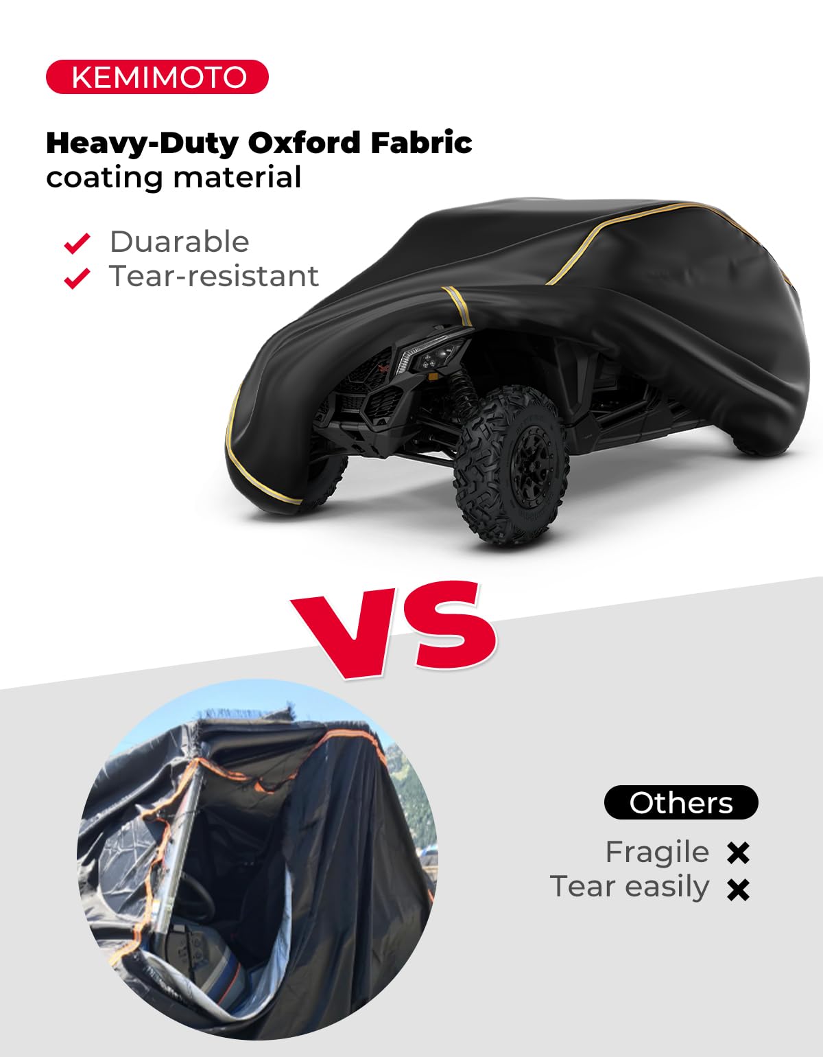 Kemimoto 4-Seater UTV Cover for Can‑Am Maverick X3 Max