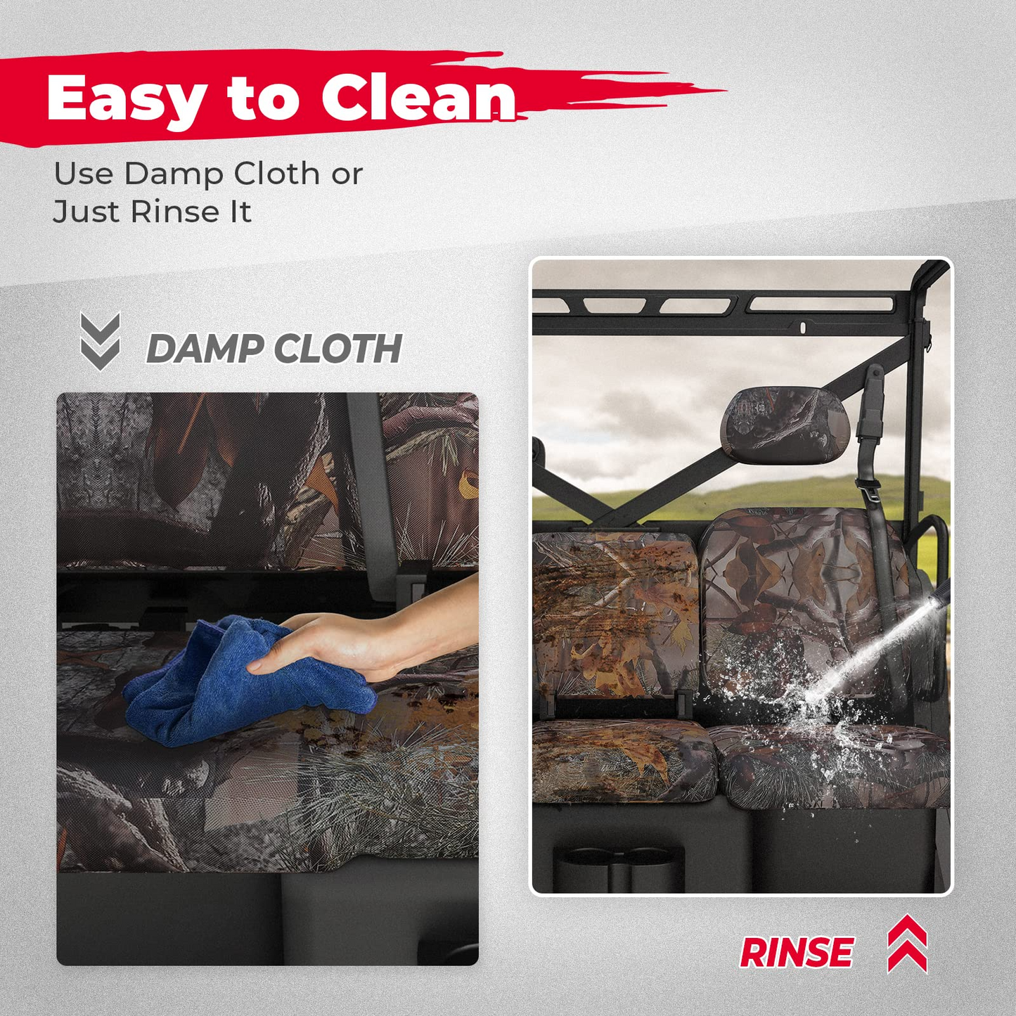 Kemimoto Camo Seat Covers for Polaris Ranger XP 1000 Crew