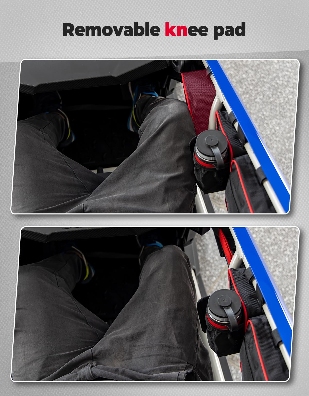 Kemimoto Bags with Knee Pads for Can‑Am Maverick X3 Red