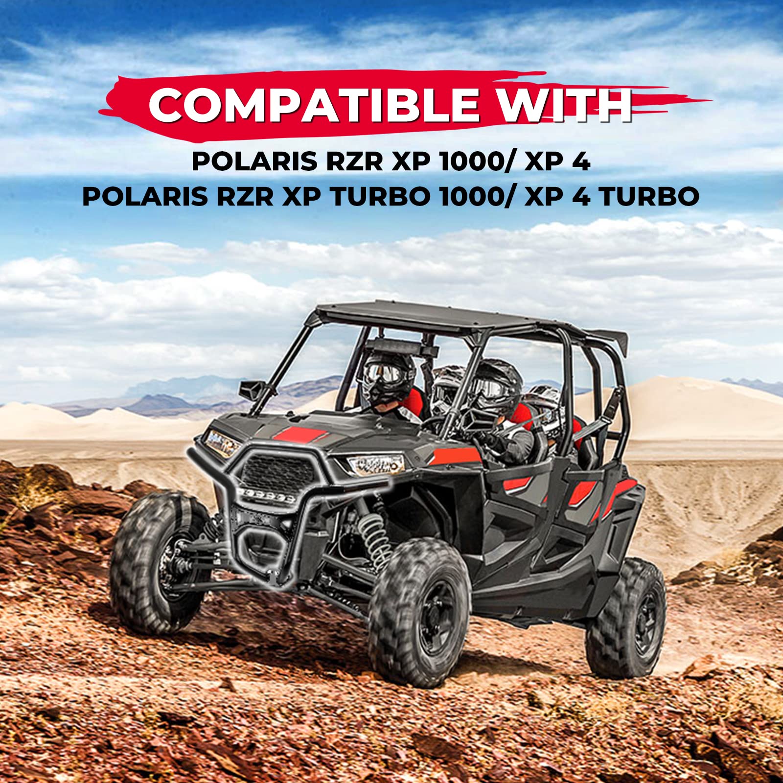 Kemimoto Front Bumper for Polaris RZR XP 1000 Turbo – Black