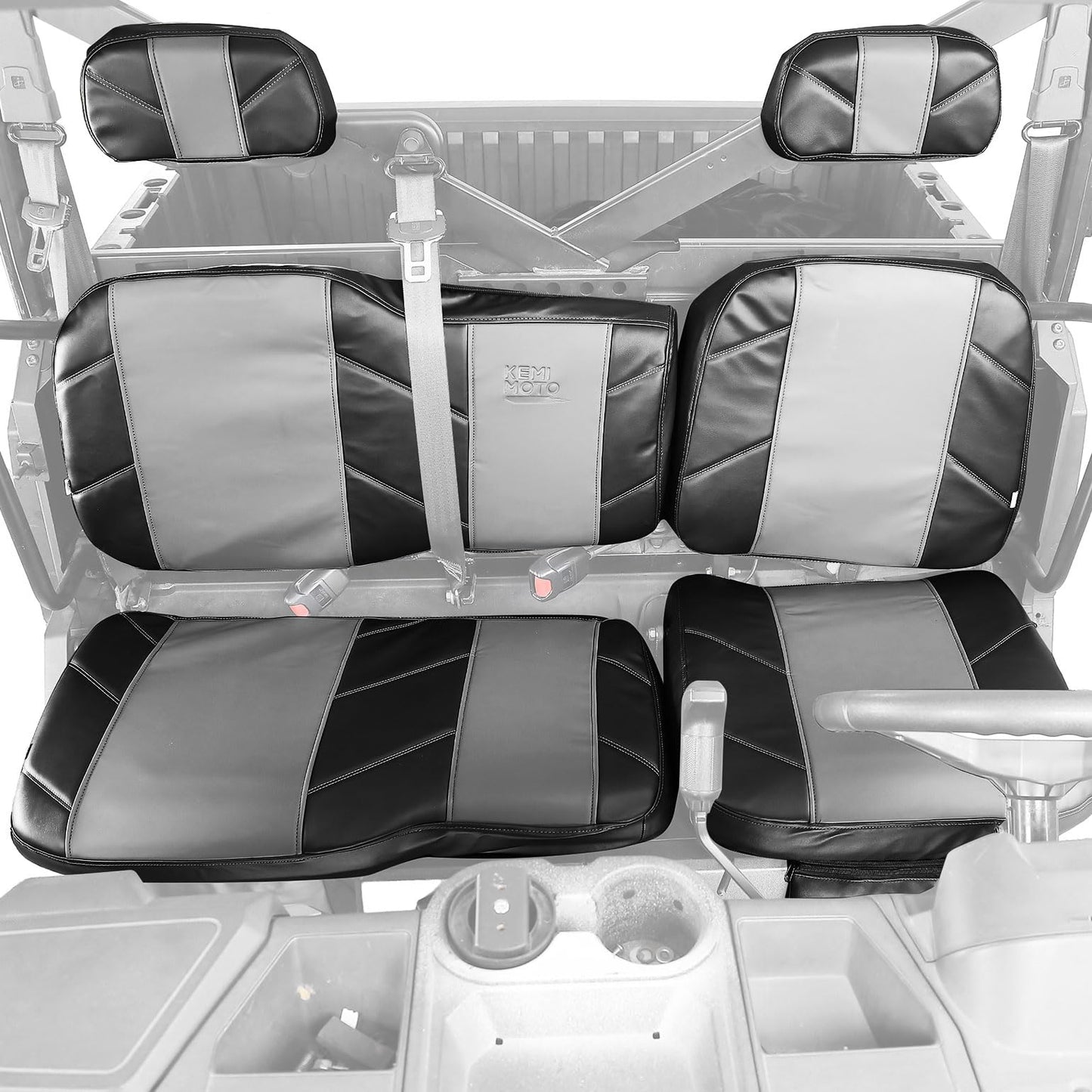 Kemimoto UTV Leather Seat Cover with Pocket for Polaris Ranger