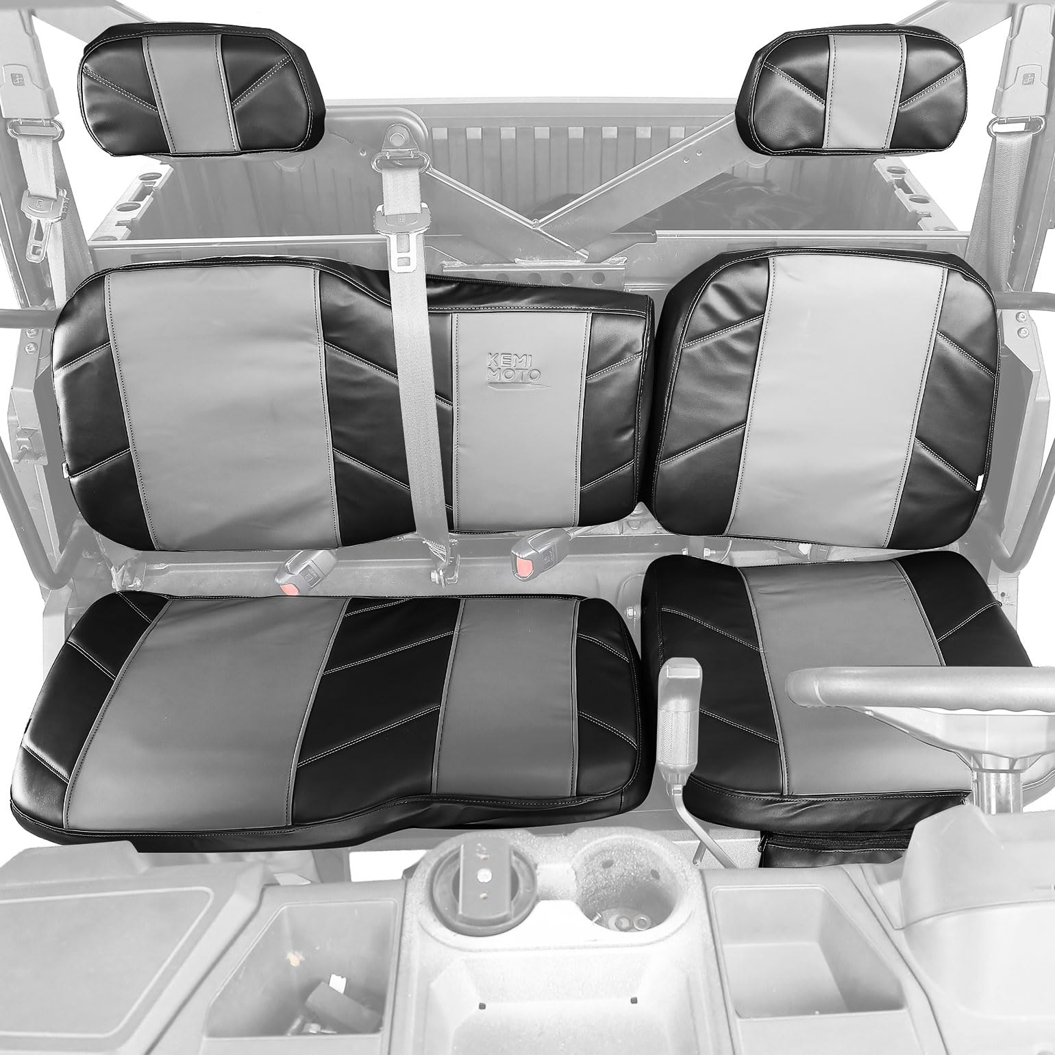 Kemimoto UTV Leather Seat Cover with Pocket for Polaris Ranger