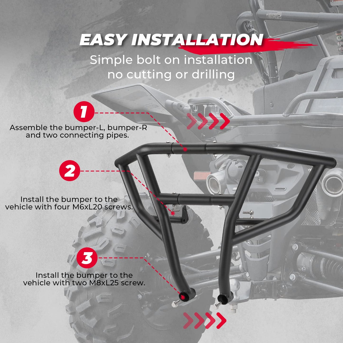 Kemimoto Bumper Brush Guard Heavy‑Duty Steel for CFMOTO ZForce 950