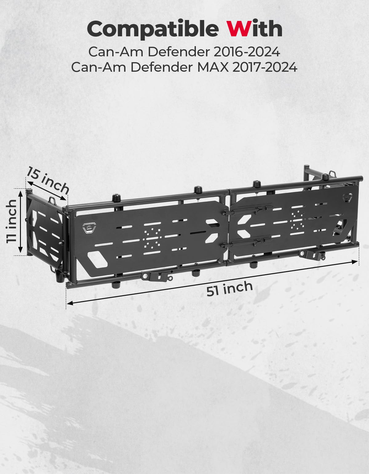 Kemimoto Heavy-Duty Bed Extender for Can-Am Defender UTV