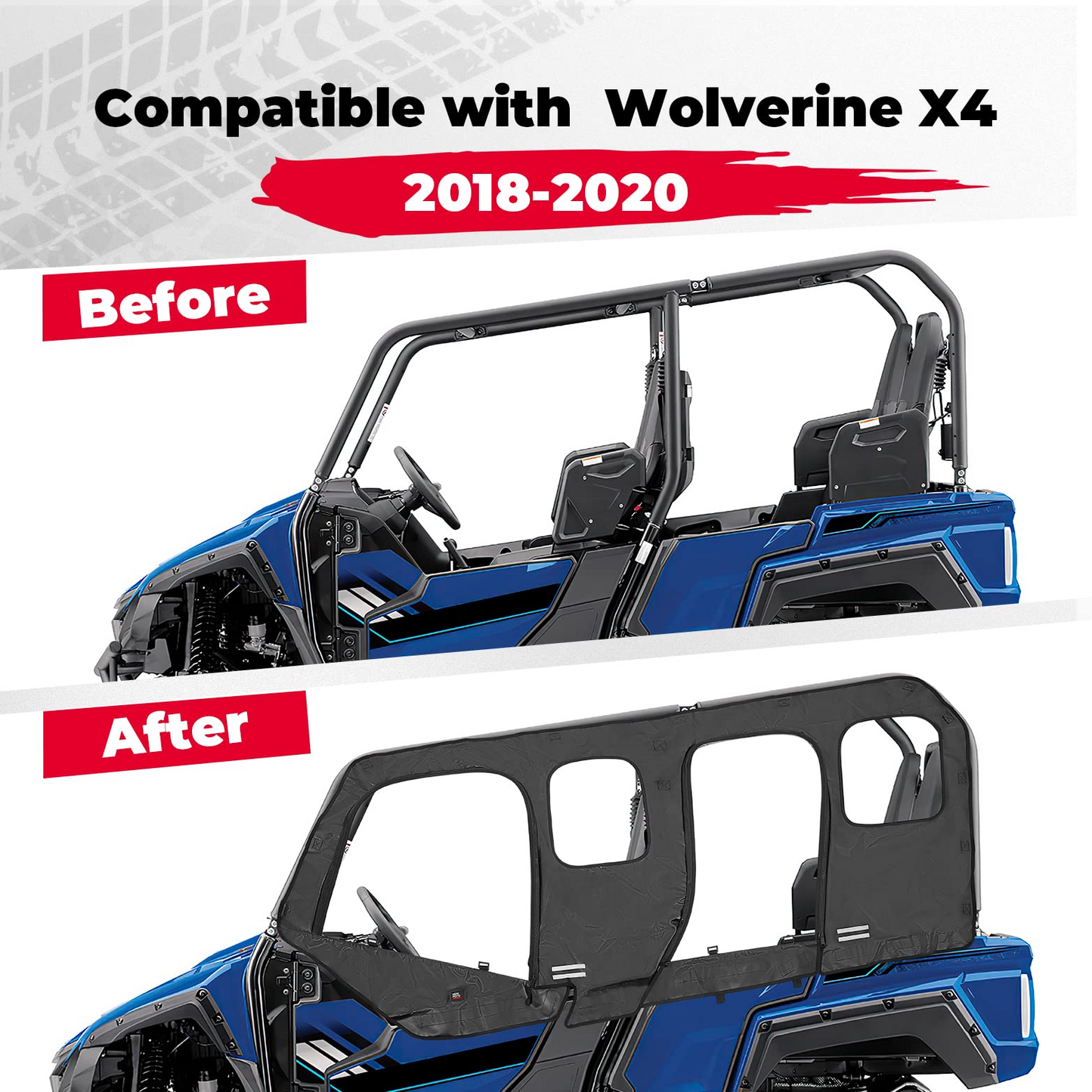 Kemimoto Soft Cab Enclosure for Yamaha Wolverine X4/SE 2018-2020
